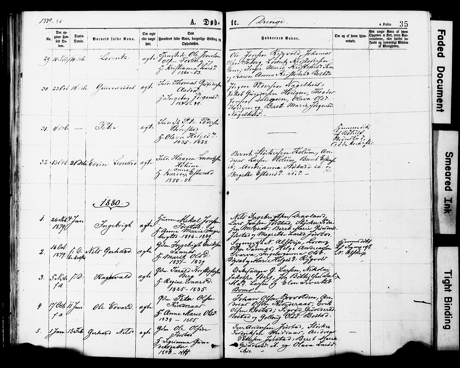 Ministerialprotokoller, klokkerbøker og fødselsregistre - Nord-Trøndelag, SAT/A-1458/749/L0473: Parish register (official) no. 749A07, 1873-1887, p. 35