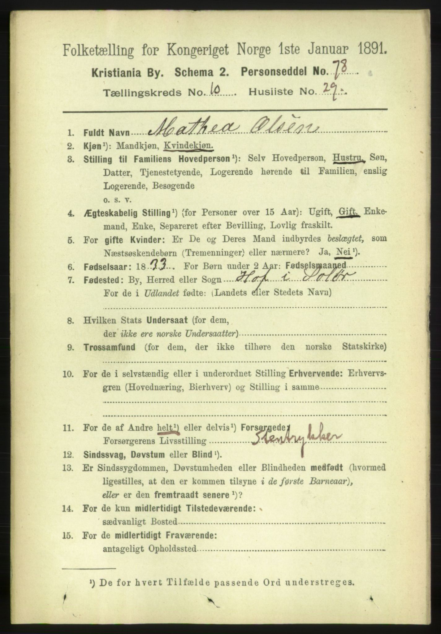 RA, 1891 census for 0301 Kristiania, 1891, p. 4796