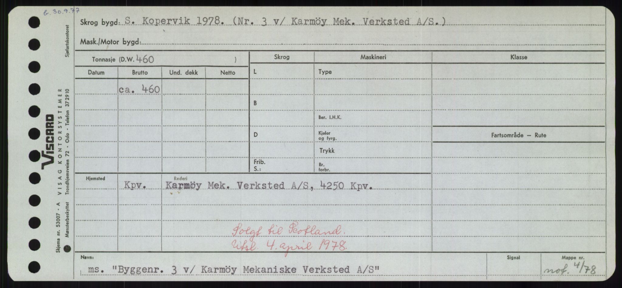 Sjøfartsdirektoratet med forløpere, Skipsmålingen, AV/RA-S-1627/H/Hd/L0006: Fartøy, Byg-Båt, p. 407