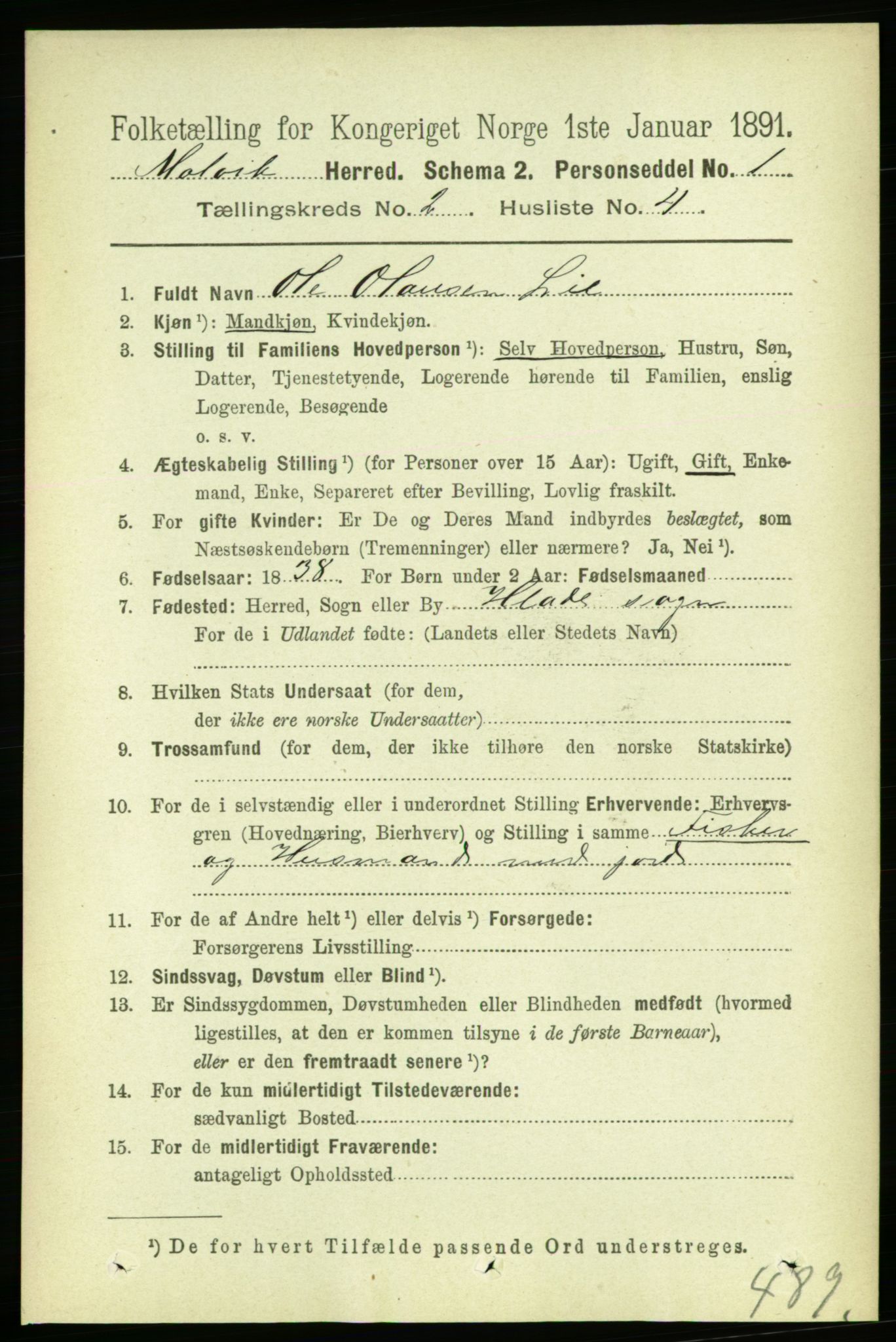 RA, 1891 census for 1663 Malvik, 1891, p. 771