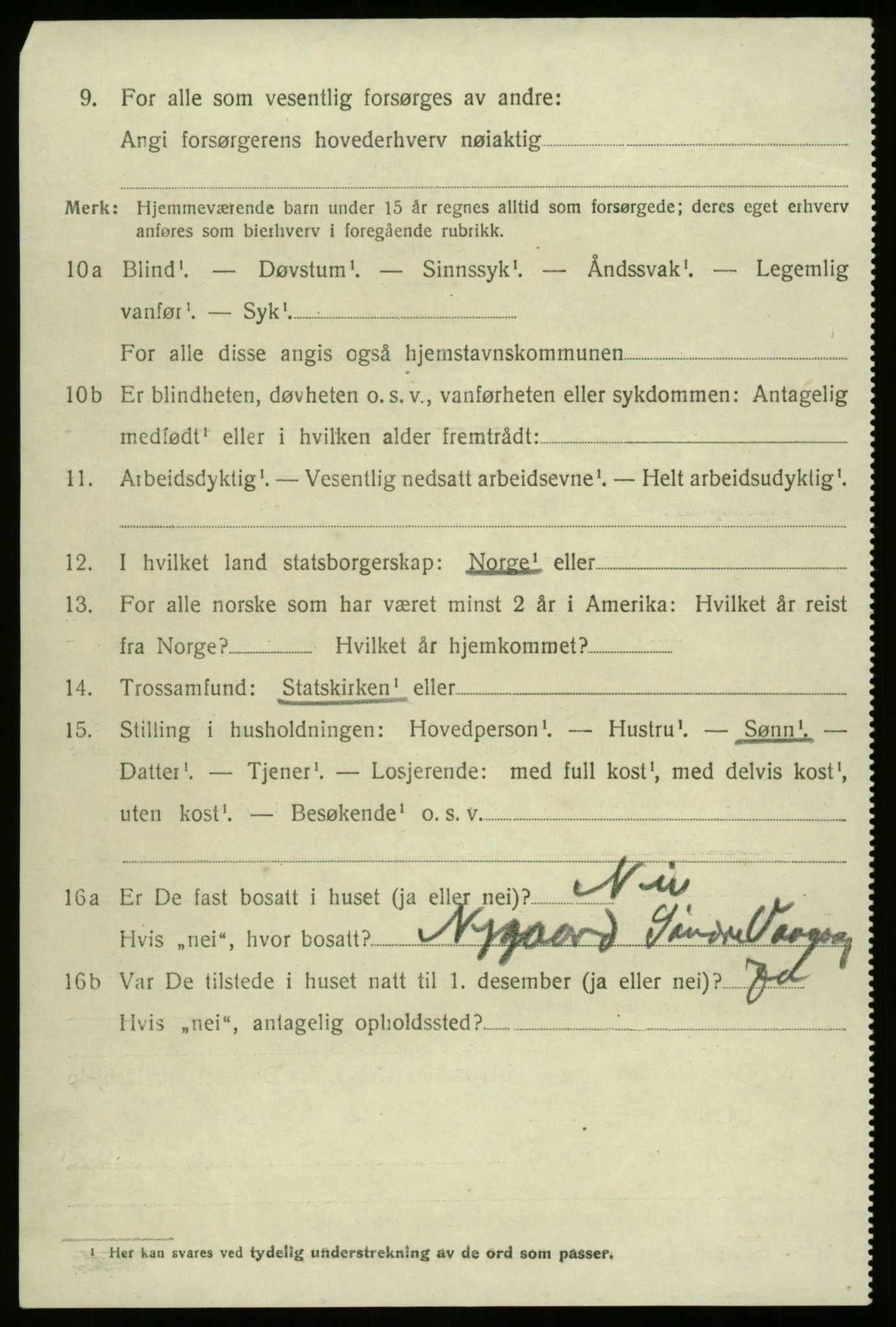 SAB, 1920 census for Bremanger, 1920, p. 1601