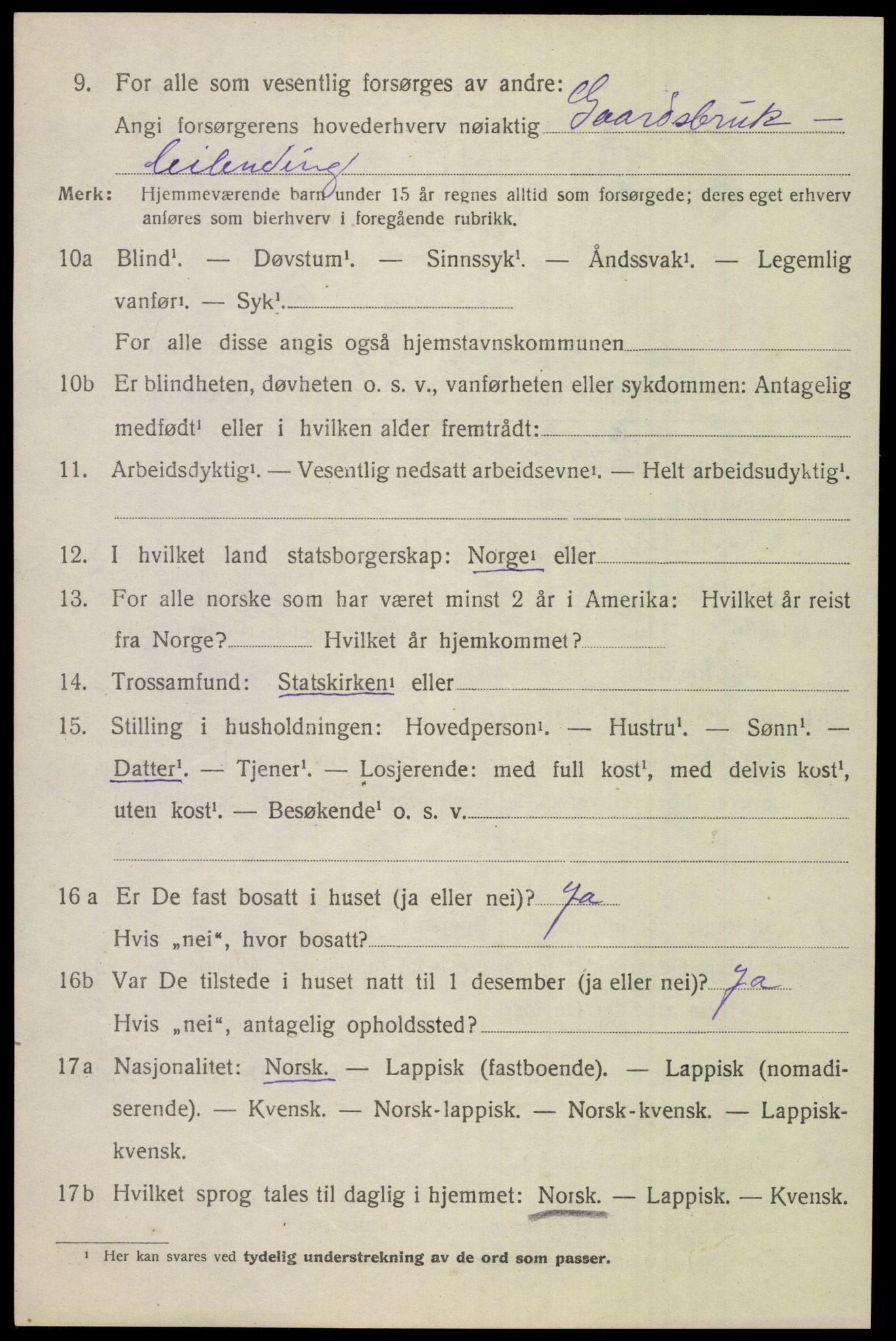 SAT, 1920 census for Beiarn, 1920, p. 4513
