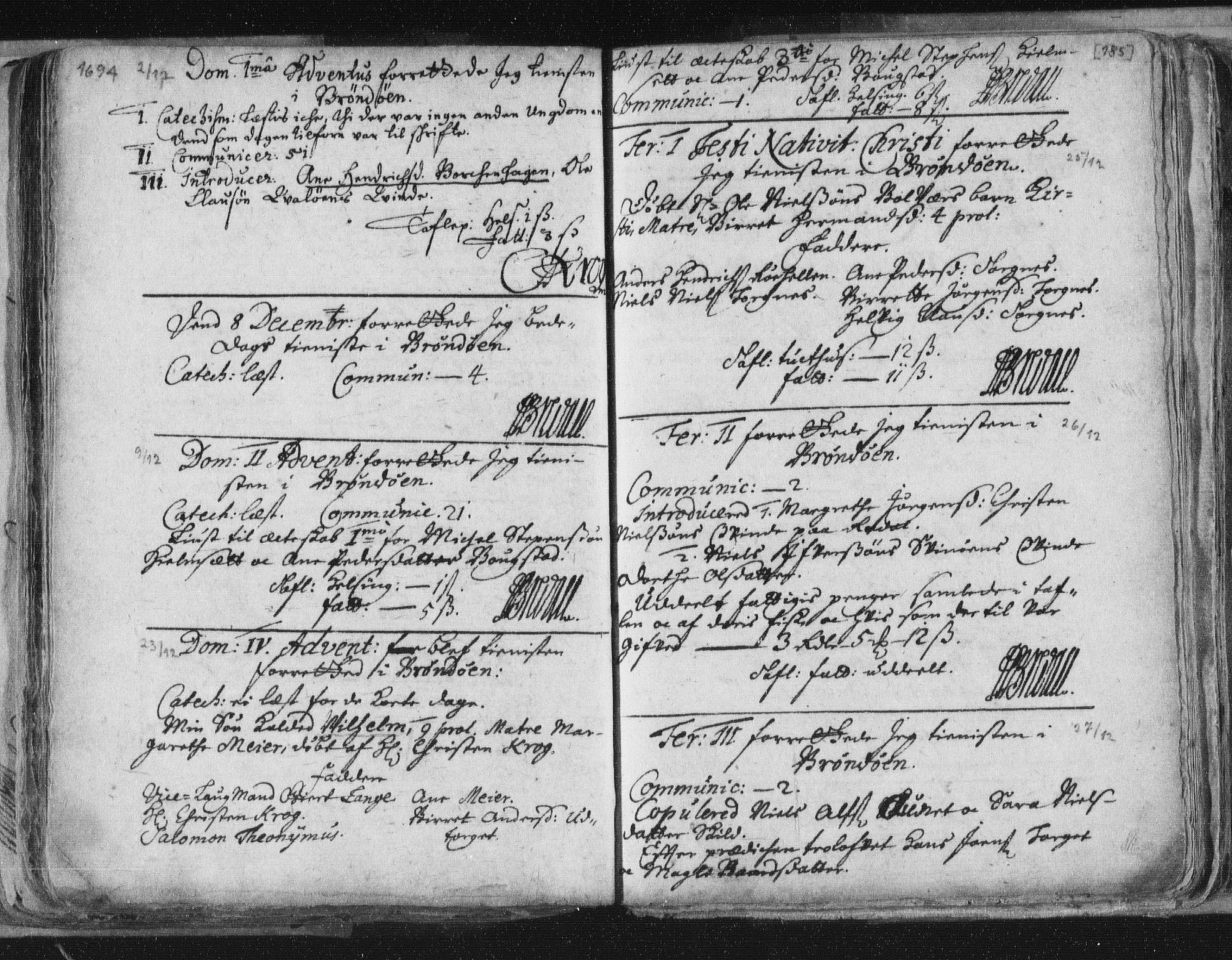 Ministerialprotokoller, klokkerbøker og fødselsregistre - Nordland, SAT/A-1459/813/L0192: Parish register (official) no. 813A02, 1677-1718, p. 185