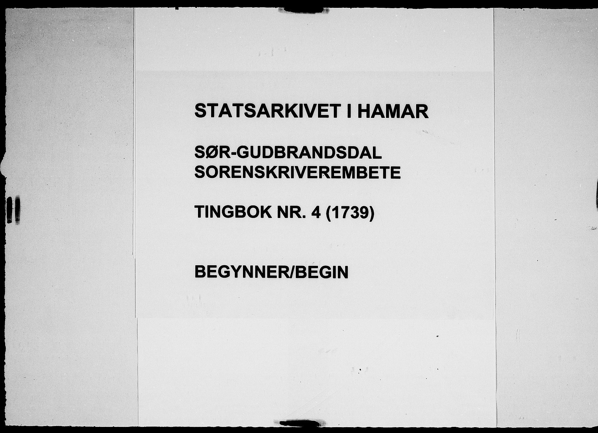 Sør-Gudbrandsdal tingrett, SAH/TING-004/G/Gb/Gba/L0004: Tingbok, 1739