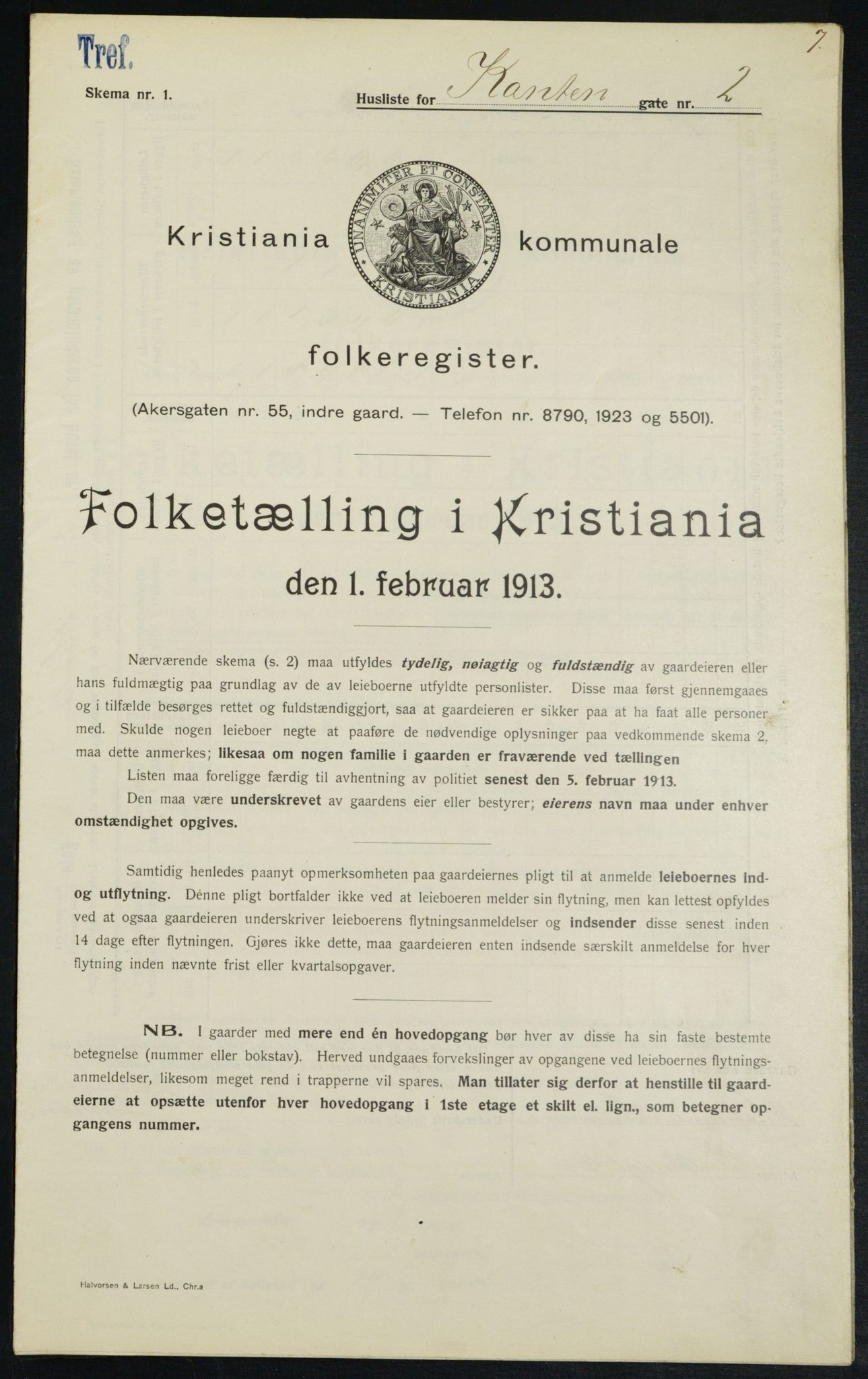 OBA, Municipal Census 1913 for Kristiania, 1913, p. 47886