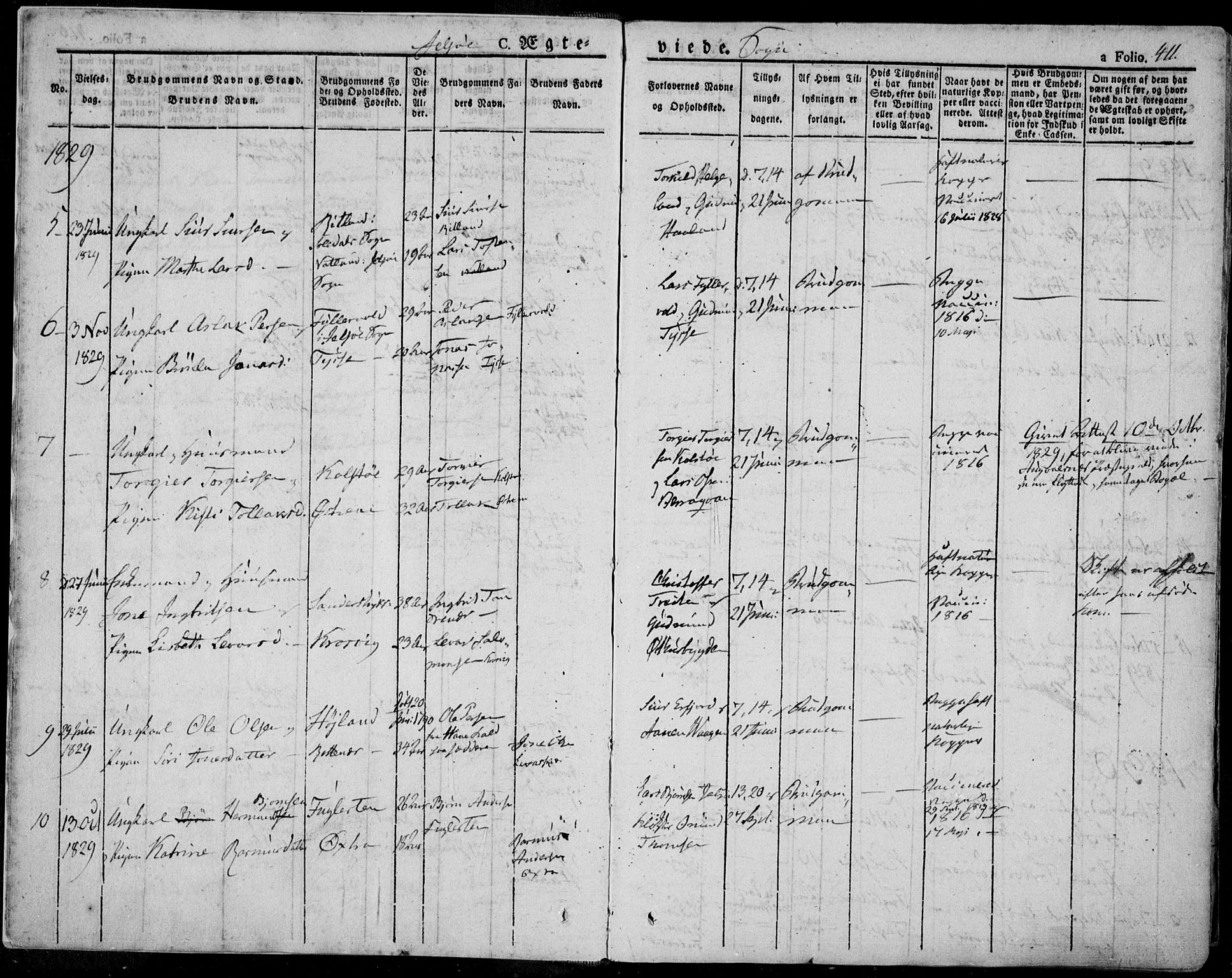 Jelsa sokneprestkontor, AV/SAST-A-101842/01/IV: Parish register (official) no. A 6.2, 1828-1853, p. 411