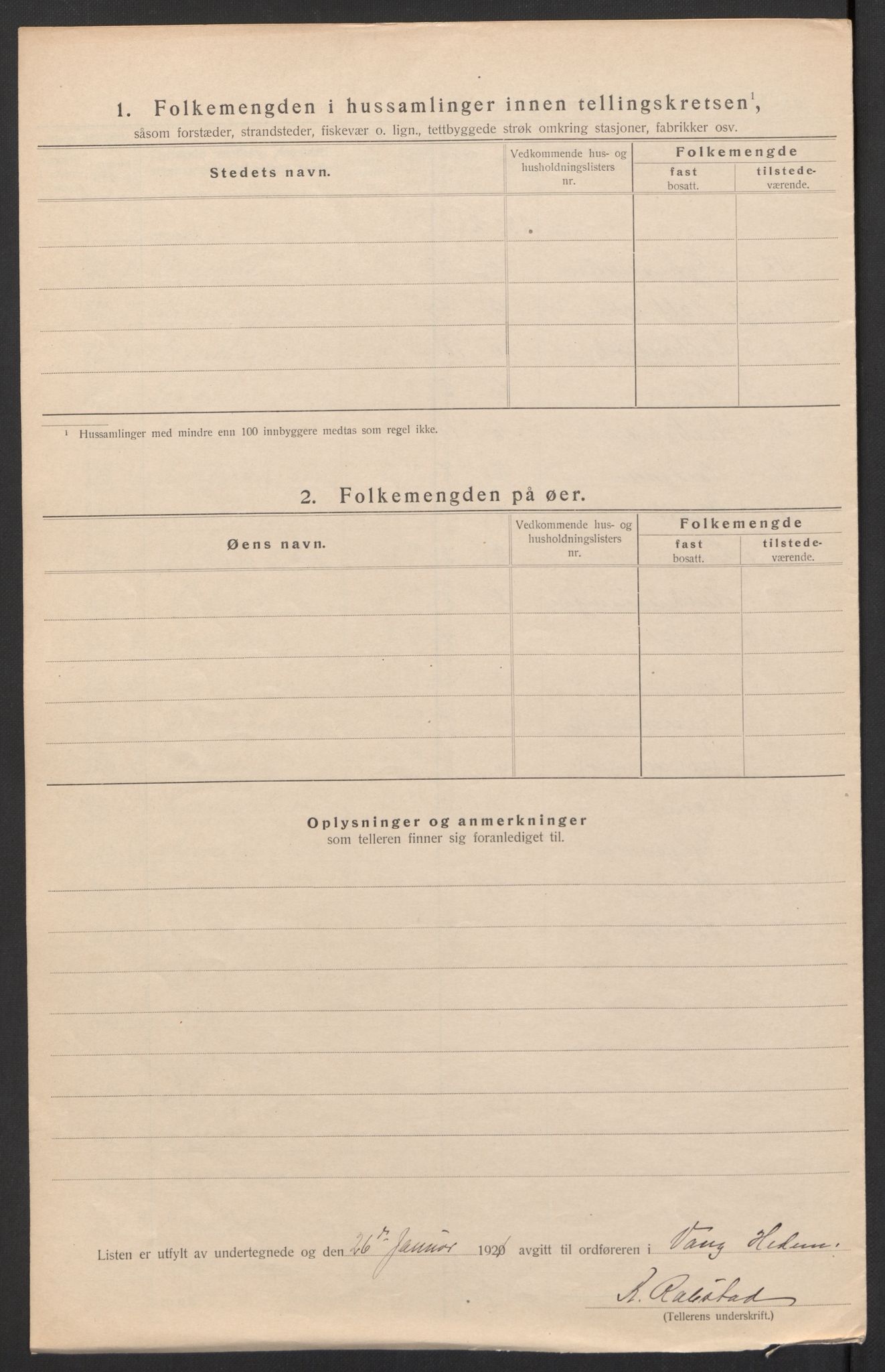 SAH, 1920 census for Vang (Hedmark), 1920, p. 45
