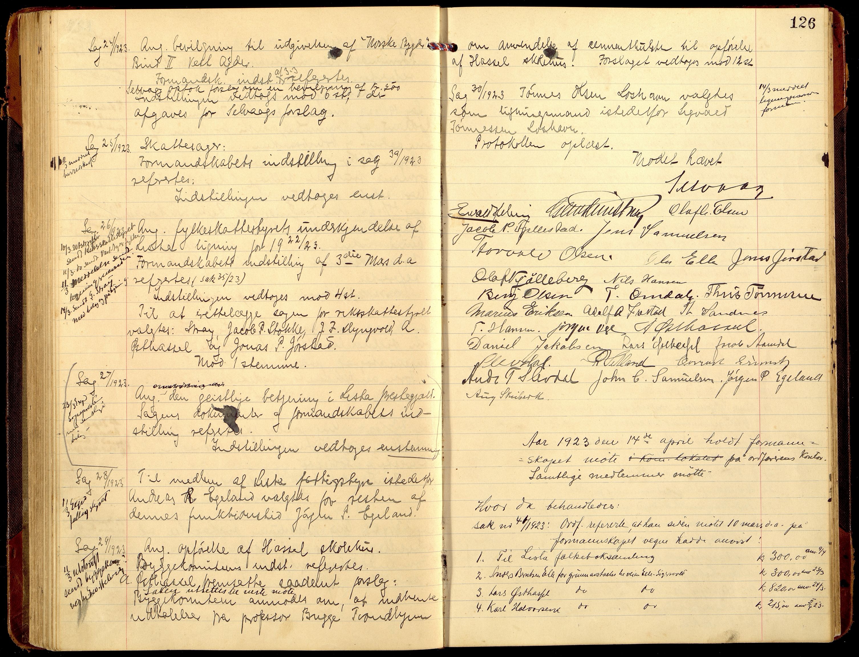 Lista kommune - Formannskapet, ARKSOR/1003LI120/A/L0008: Møtebok (d), 1921-1925, p. 125b-126a