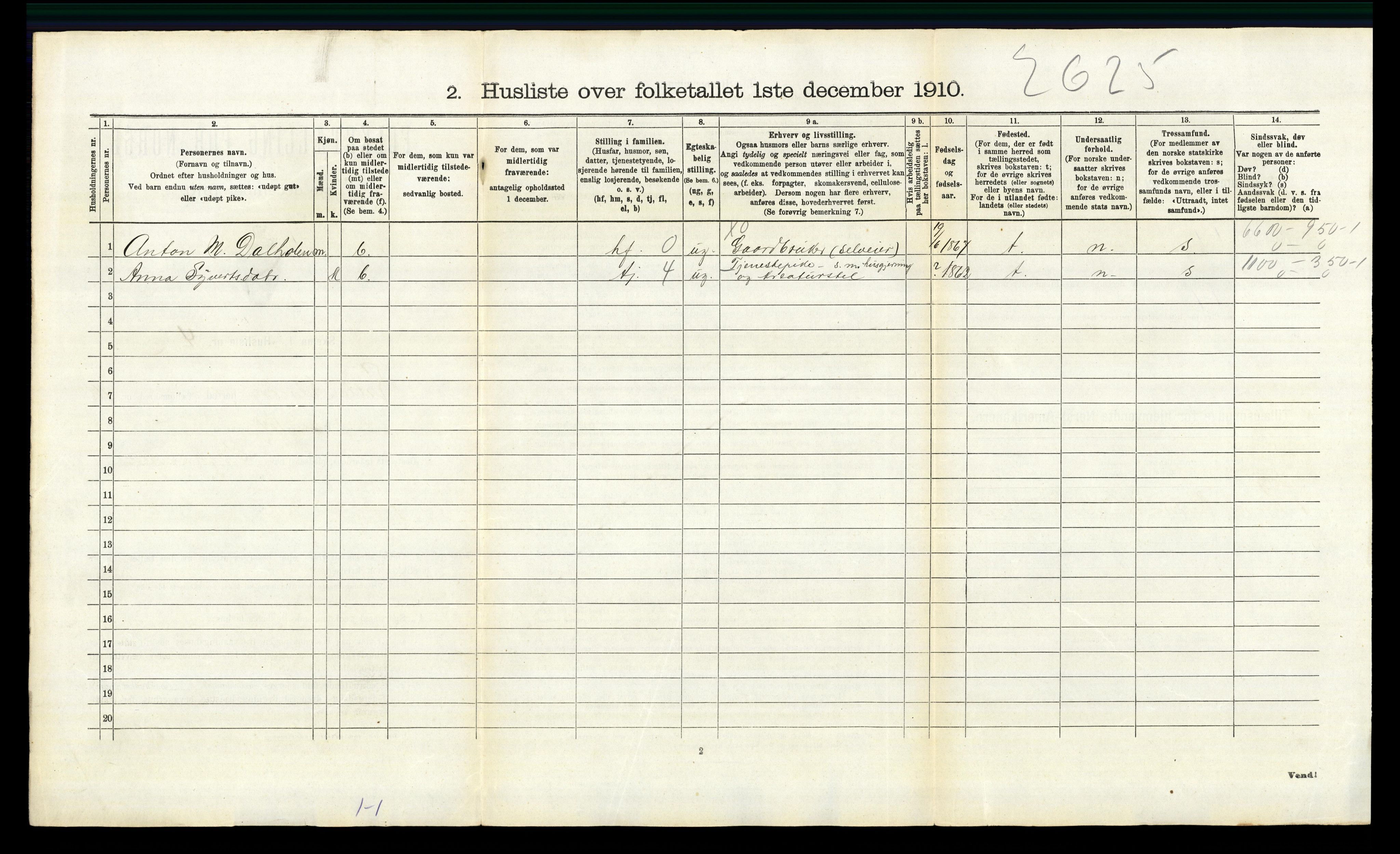 RA, 1910 census for Lille Elvedalen, 1910, p. 1270