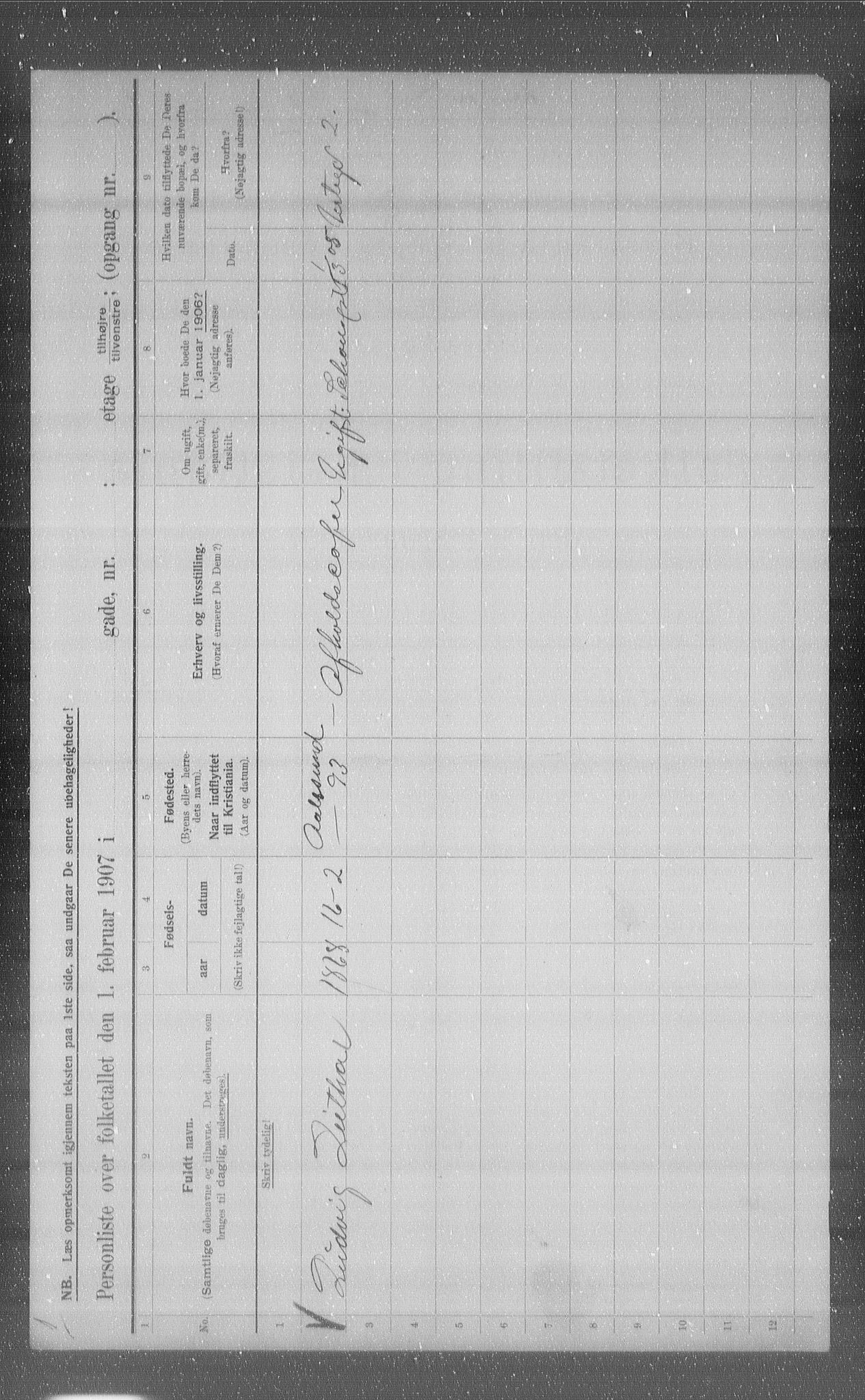 OBA, Municipal Census 1907 for Kristiania, 1907, p. 46152