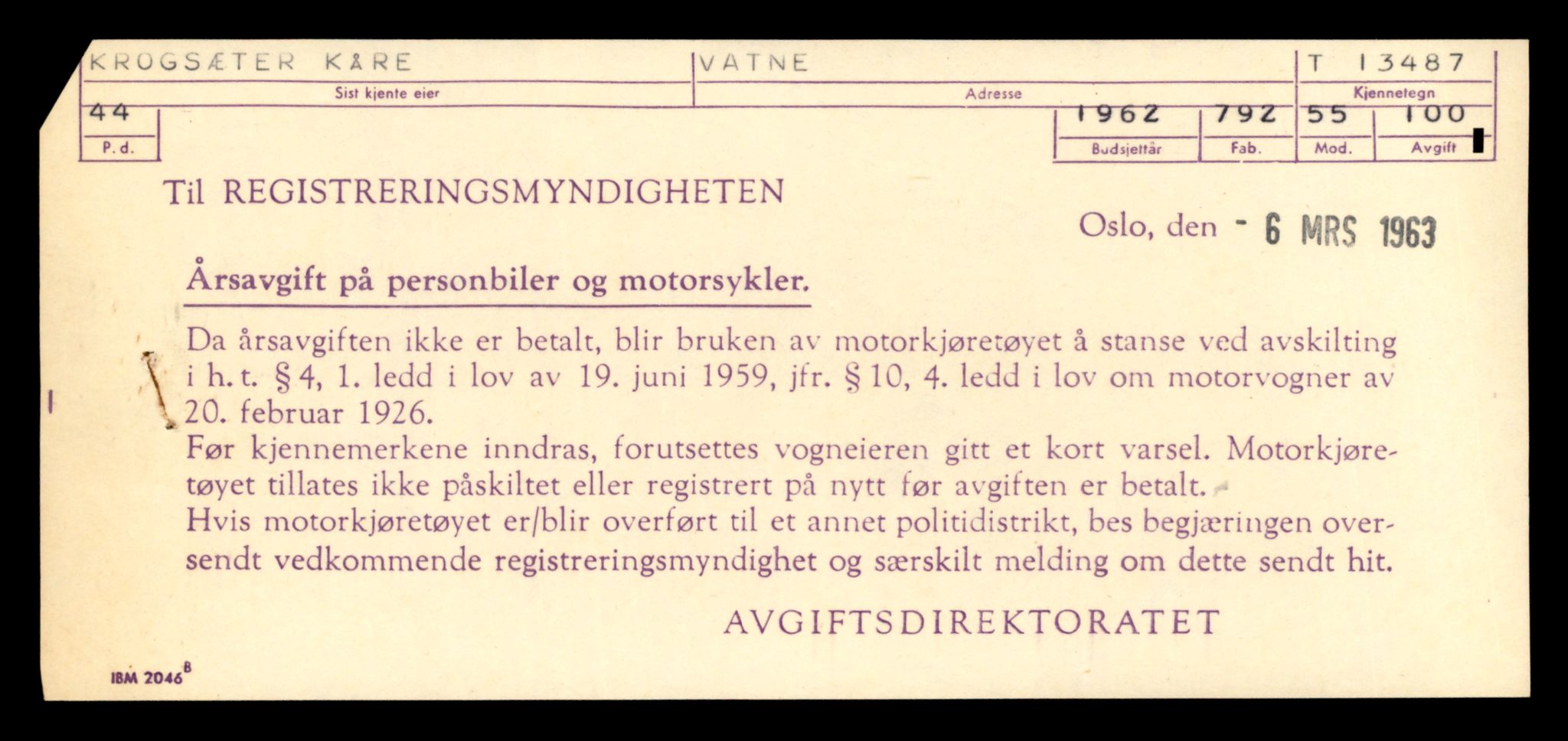 Møre og Romsdal vegkontor - Ålesund trafikkstasjon, SAT/A-4099/F/Fe/L0039: Registreringskort for kjøretøy T 13361 - T 13530, 1927-1998, p. 2179