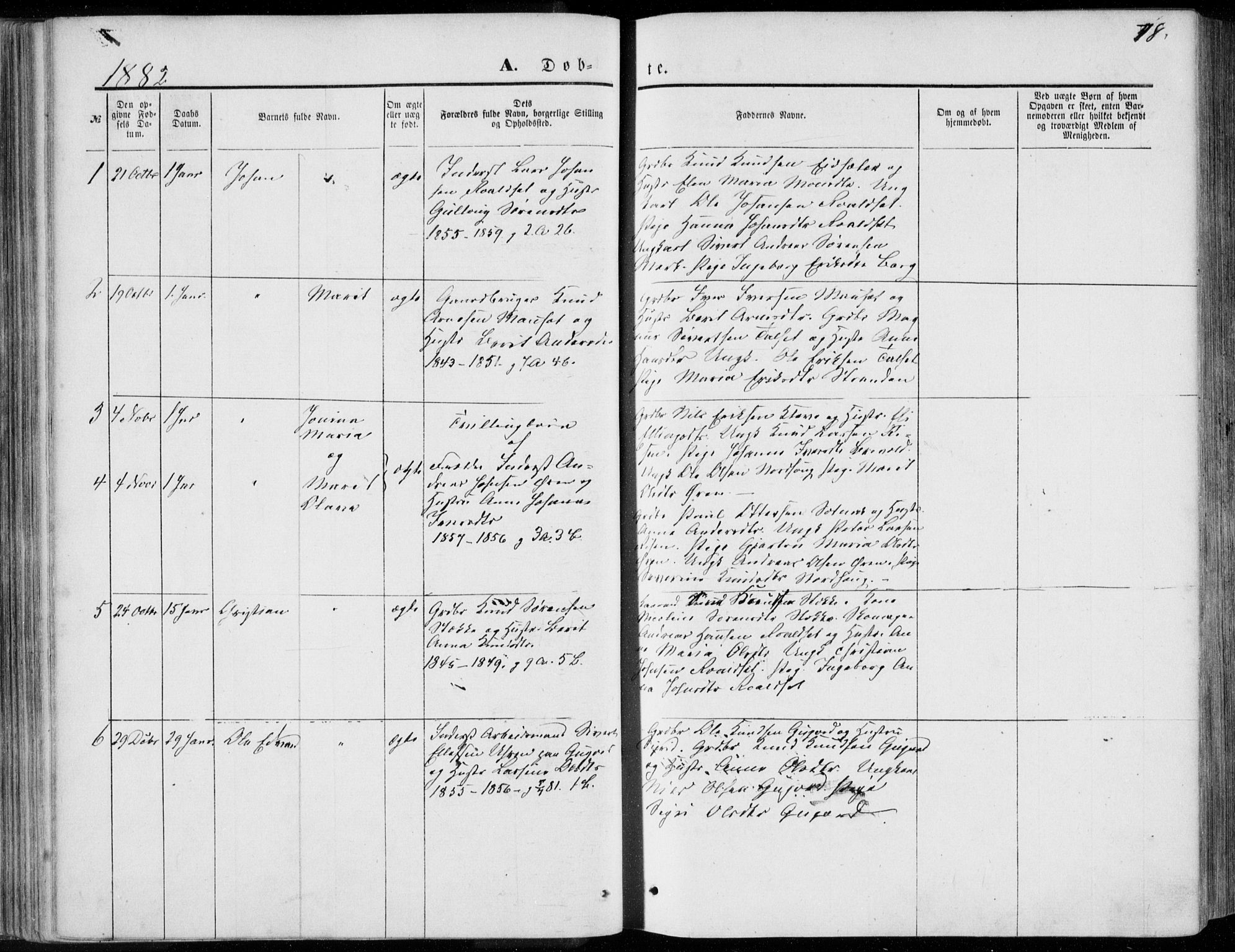 Ministerialprotokoller, klokkerbøker og fødselsregistre - Møre og Romsdal, SAT/A-1454/557/L0681: Parish register (official) no. 557A03, 1869-1886, p. 78