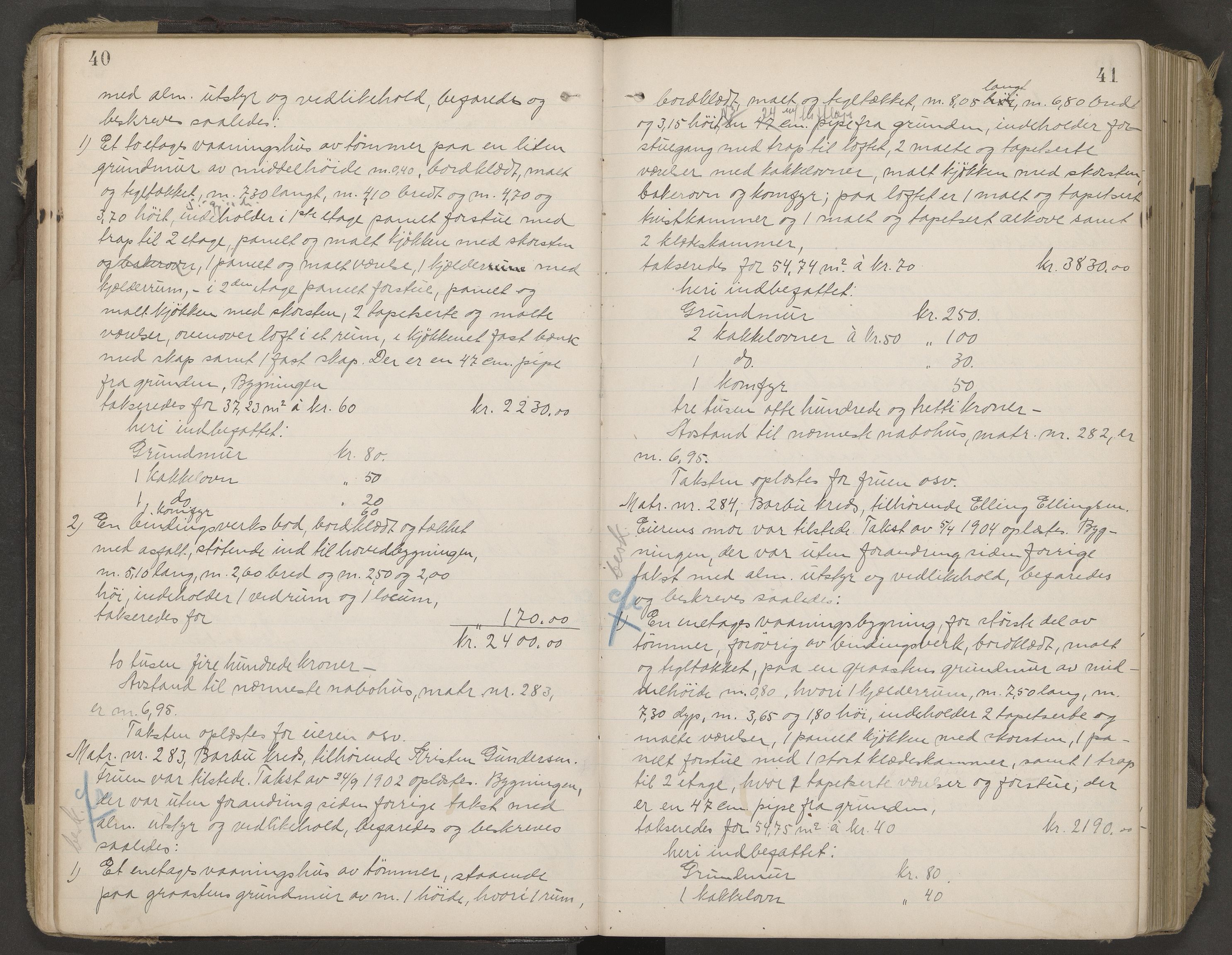 Norges Brannkasse Arendal, AV/SAK-2241-0002/F/Fa/L0029: Branntakstprotokoll nr. 27 med matrikkelnummerregister, 1916-1918