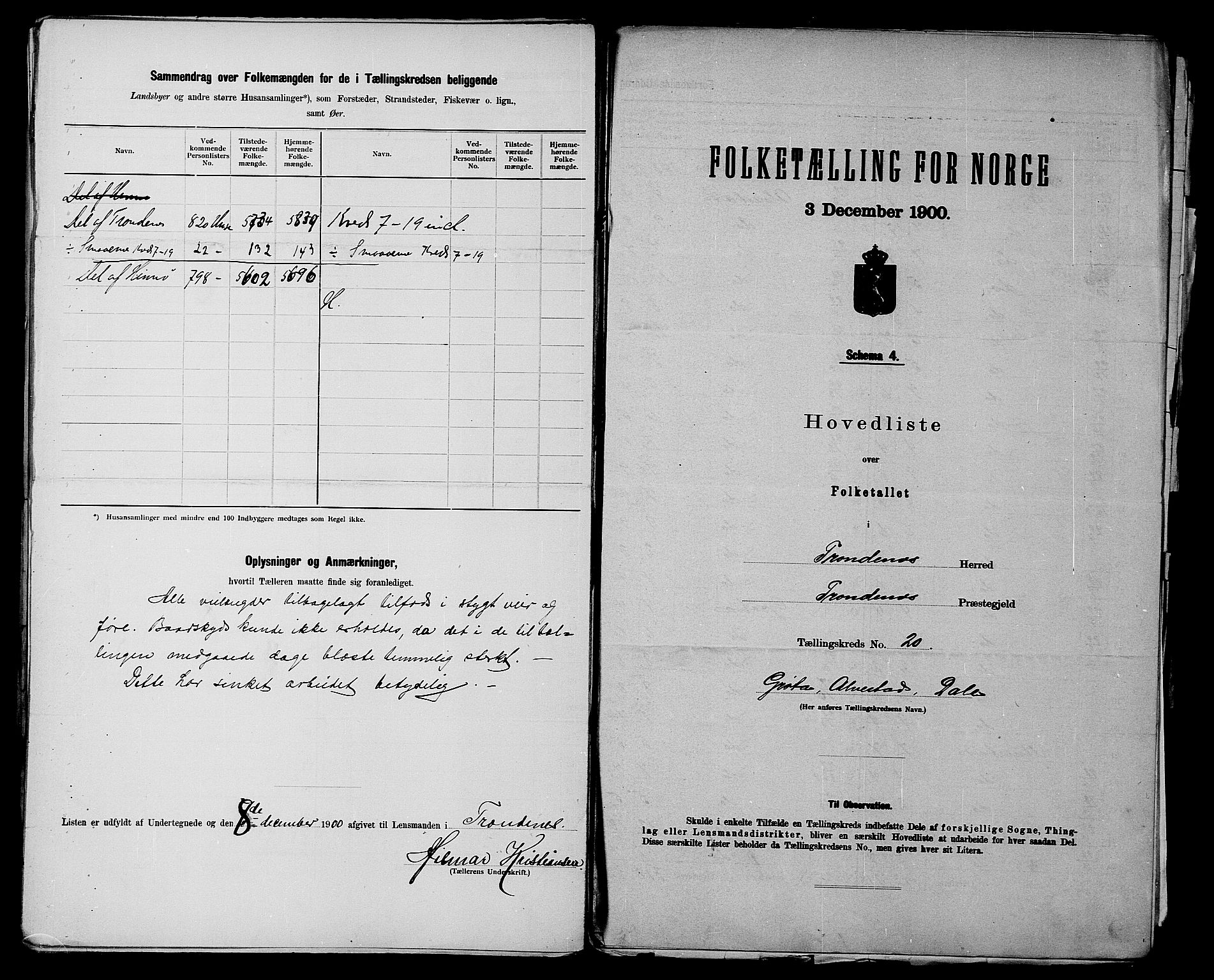 SATØ, 1900 census for Trondenes, 1900, p. 52