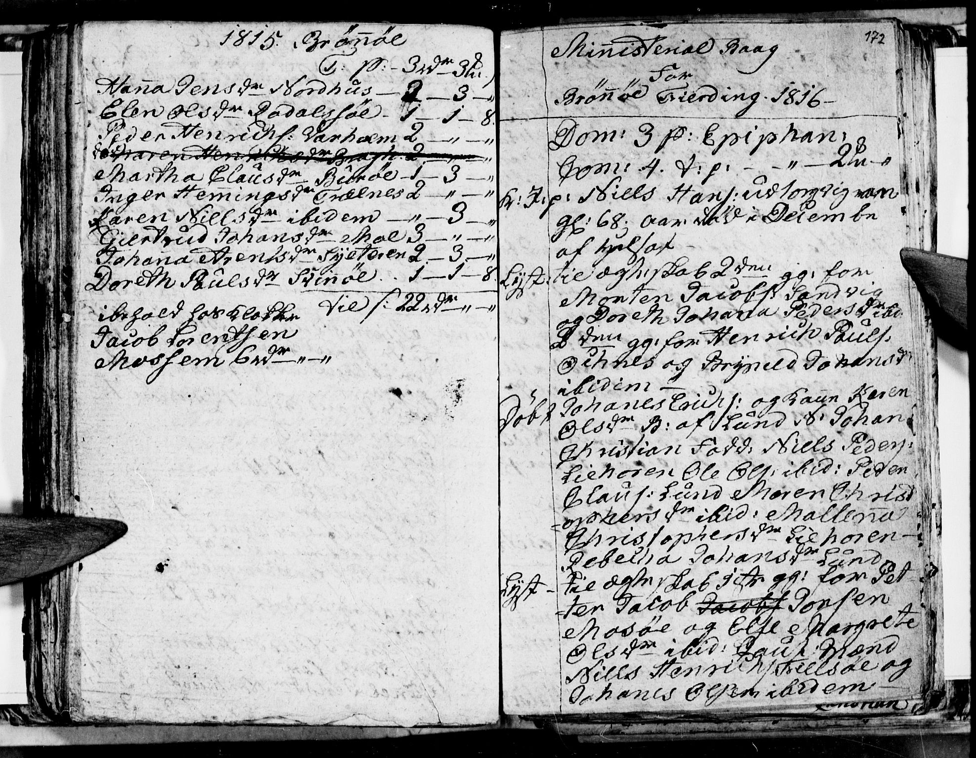 Ministerialprotokoller, klokkerbøker og fødselsregistre - Nordland, SAT/A-1459/813/L0209: Parish register (copy) no. 813C01, 1803-1821, p. 172