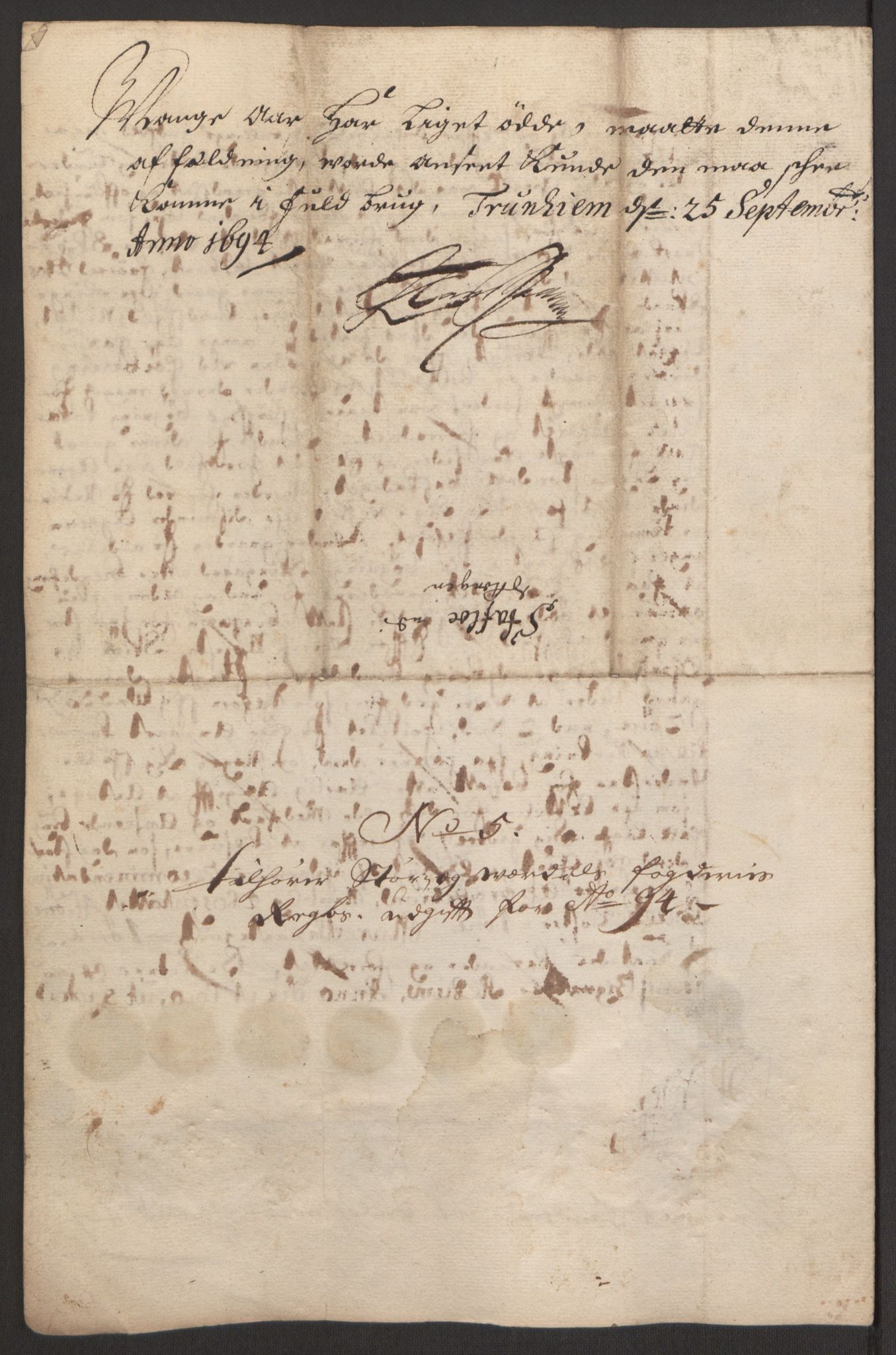 Rentekammeret inntil 1814, Reviderte regnskaper, Fogderegnskap, RA/EA-4092/R62/L4186: Fogderegnskap Stjørdal og Verdal, 1693-1694, p. 273