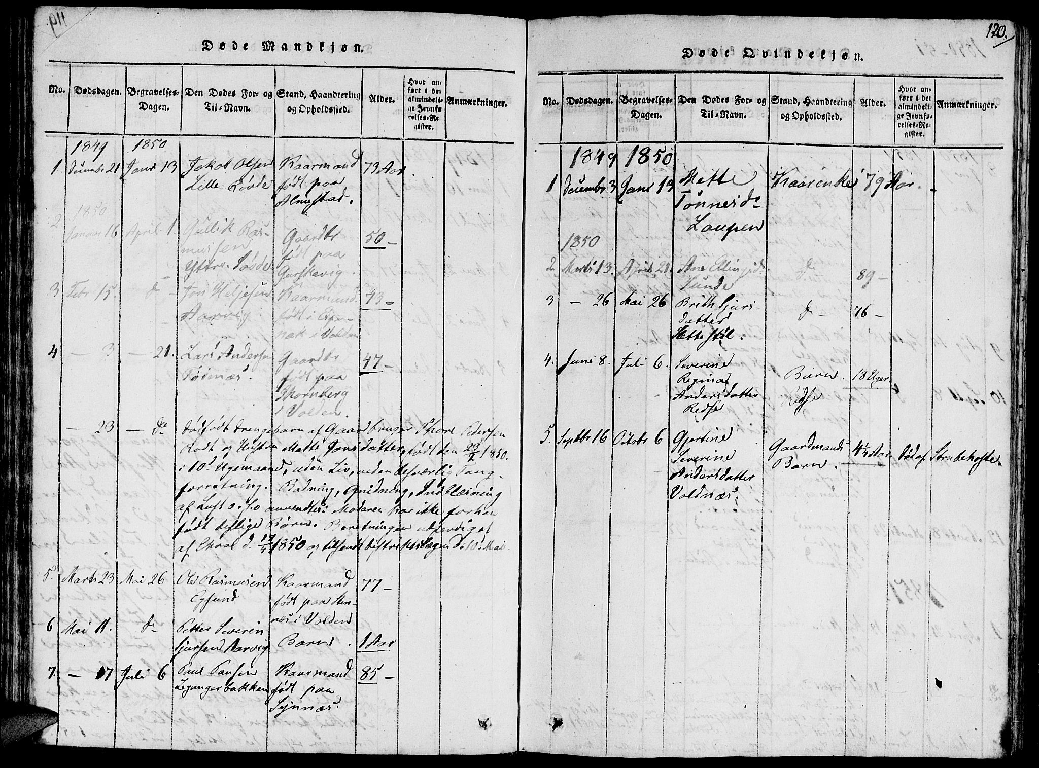 Ministerialprotokoller, klokkerbøker og fødselsregistre - Møre og Romsdal, SAT/A-1454/504/L0054: Parish register (official) no. 504A01, 1816-1861, p. 120