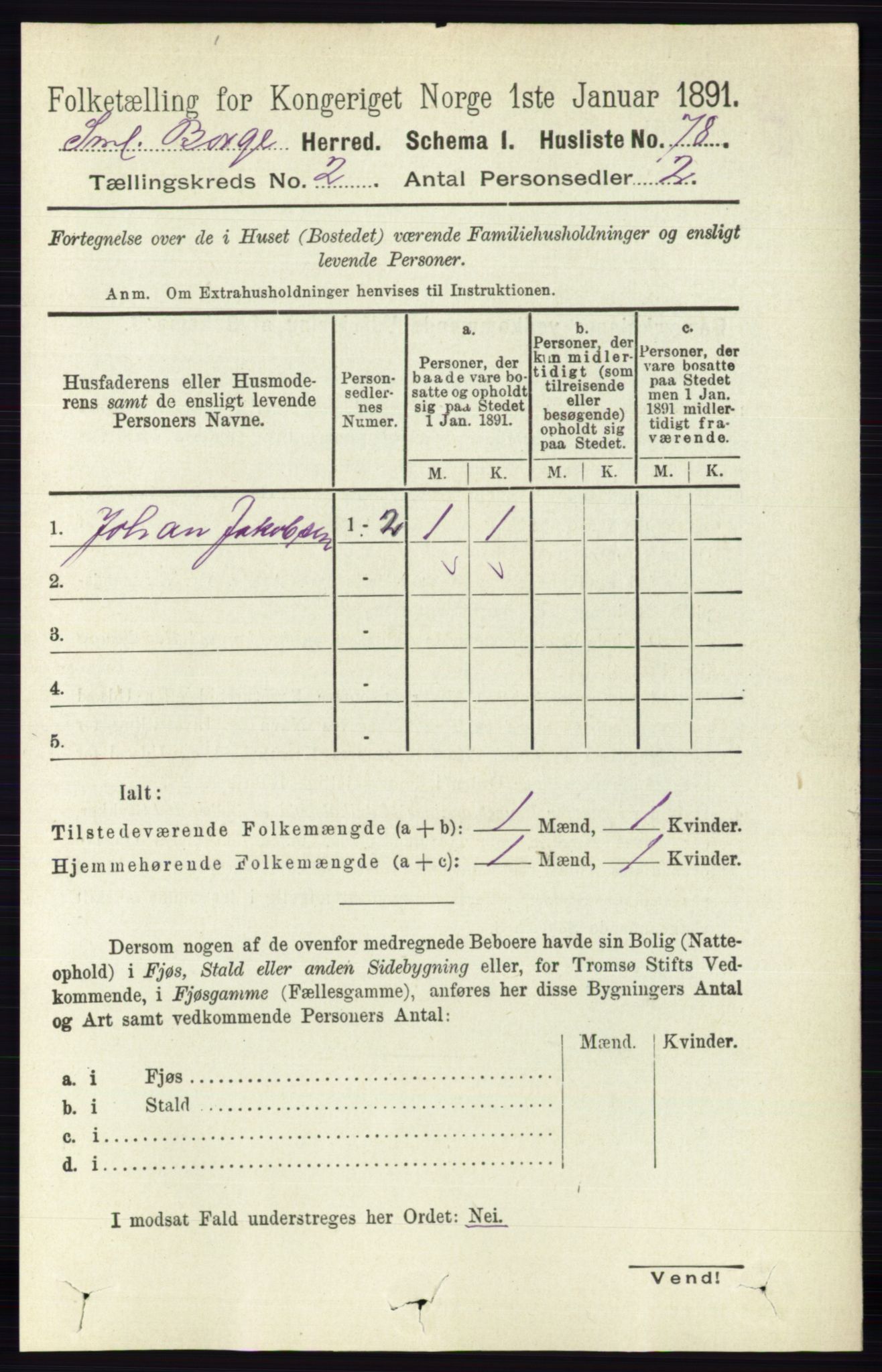 RA, 1891 census for 0113 Borge, 1891, p. 817