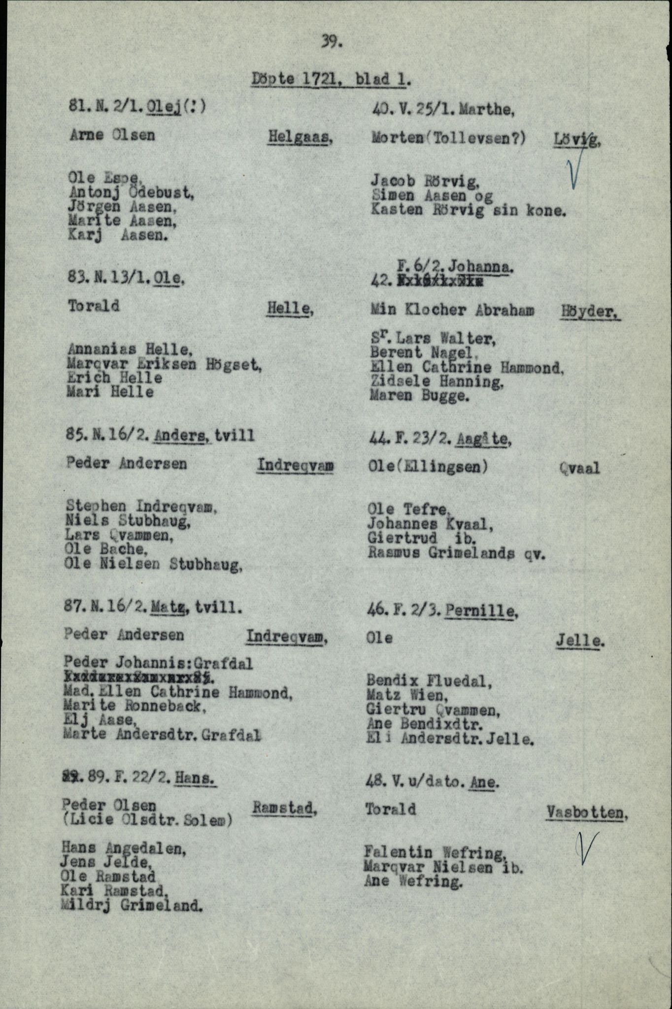 Samling av fulltekstavskrifter, SAB/FULLTEKST/B/14/0006: Førde sokneprestembete, ministerialbok nr. A 1, 1720-1727, p. 40