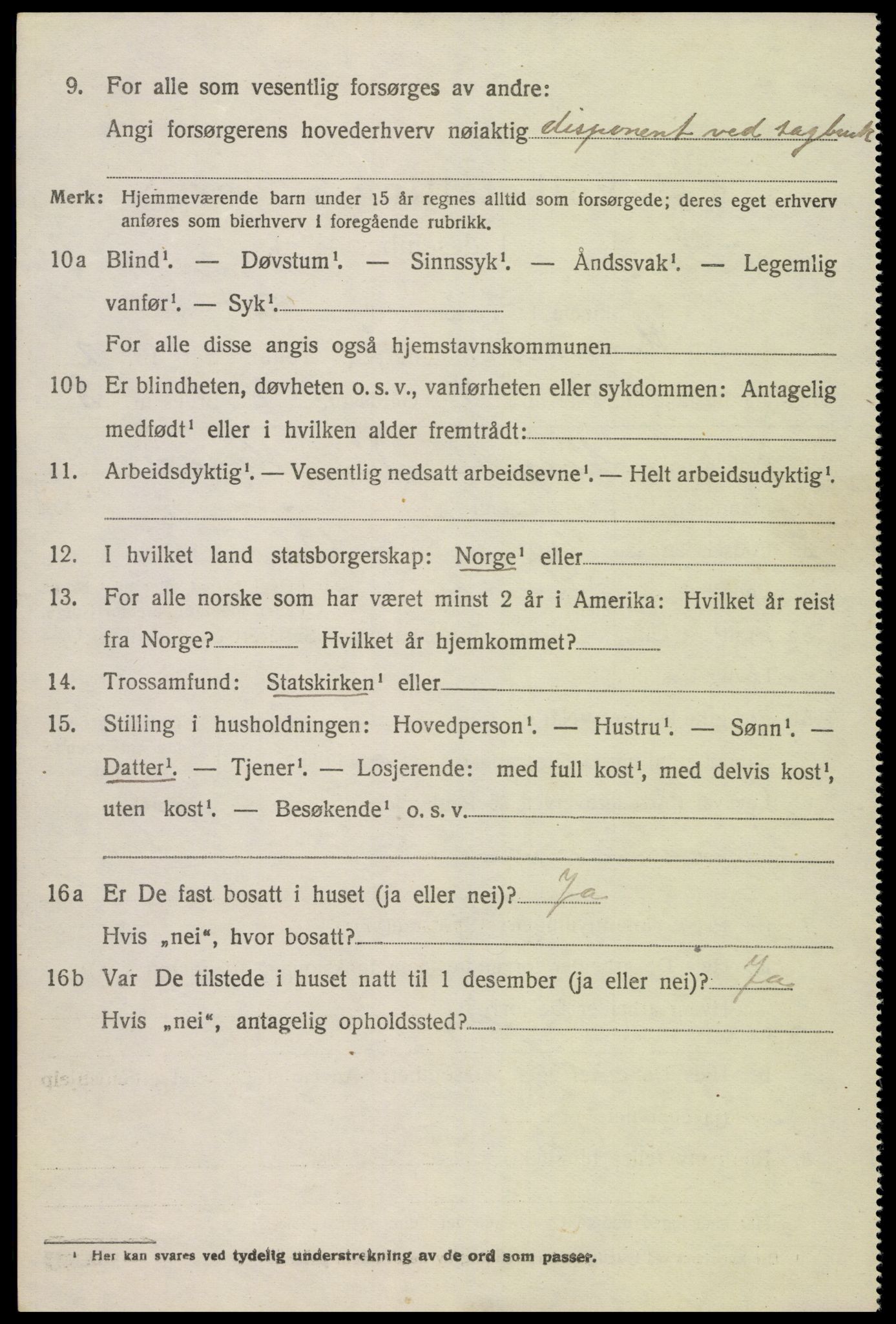 SAK, 1920 census for Hornnes, 1920, p. 734
