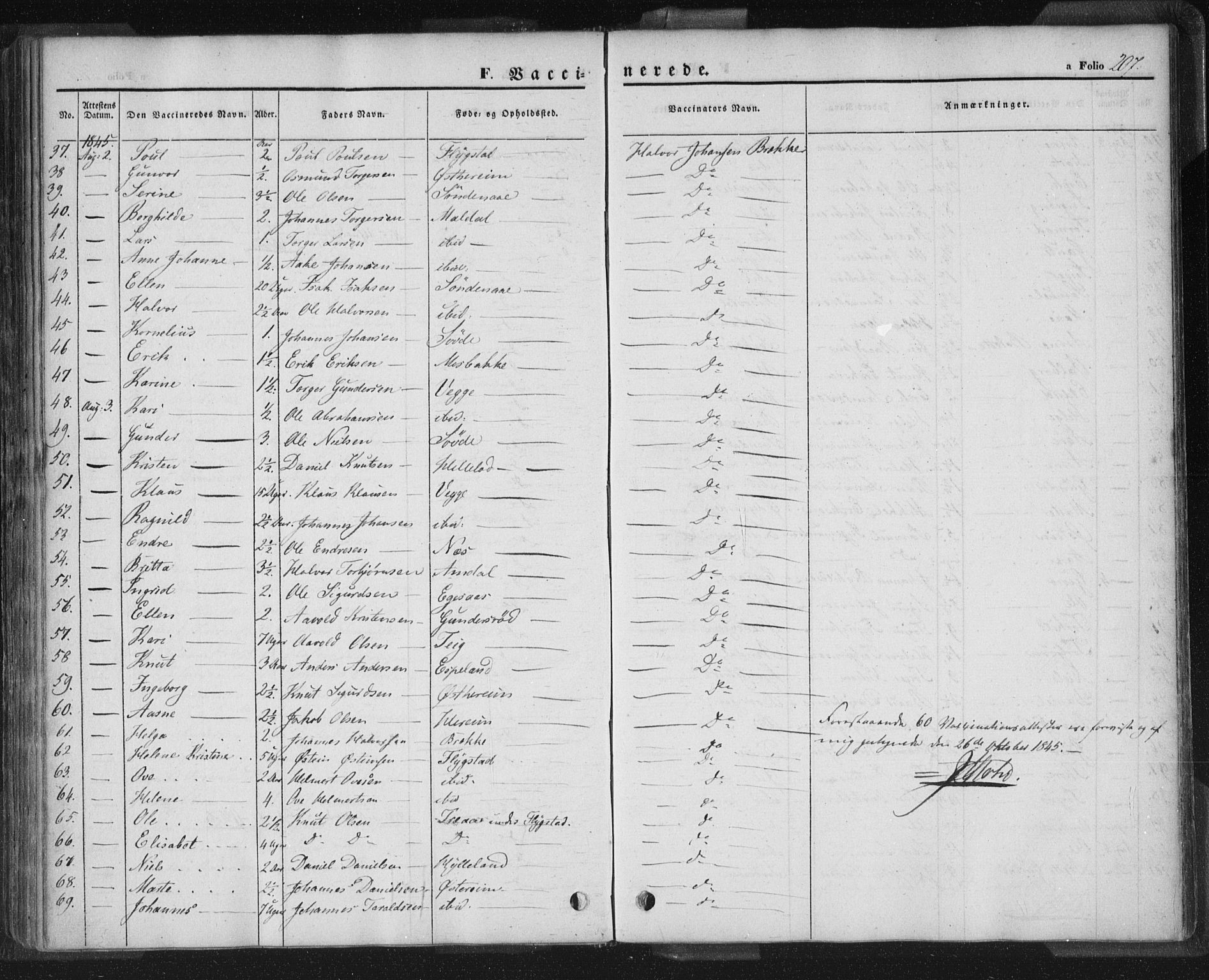 Sand sokneprestkontor, AV/SAST-A-101848/01/III/L0002: Parish register (official) no. A 2, 1838-1859, p. 207