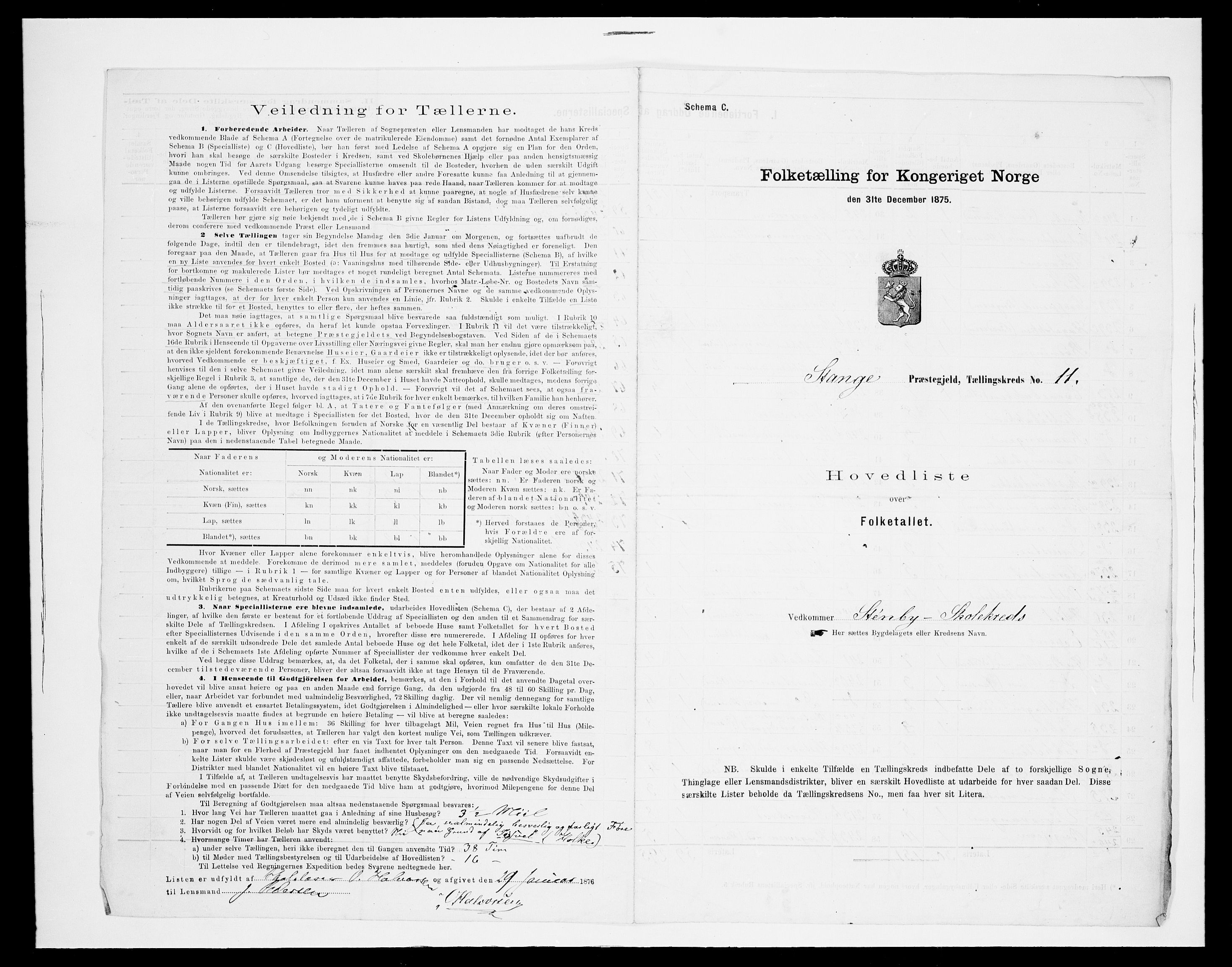 SAH, 1875 census for 0417P Stange, 1875, p. 51