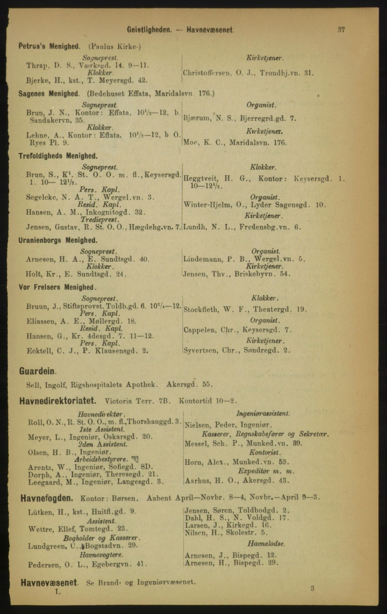 Kristiania/Oslo adressebok, PUBL/-, 1891, p. 37