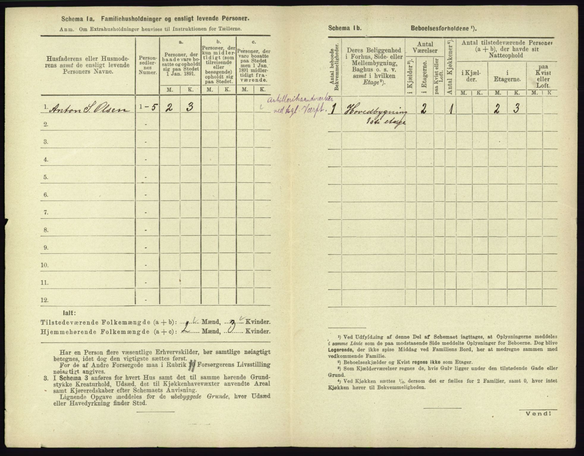 RA, 1891 census for 0703 Horten, 1891, p. 540