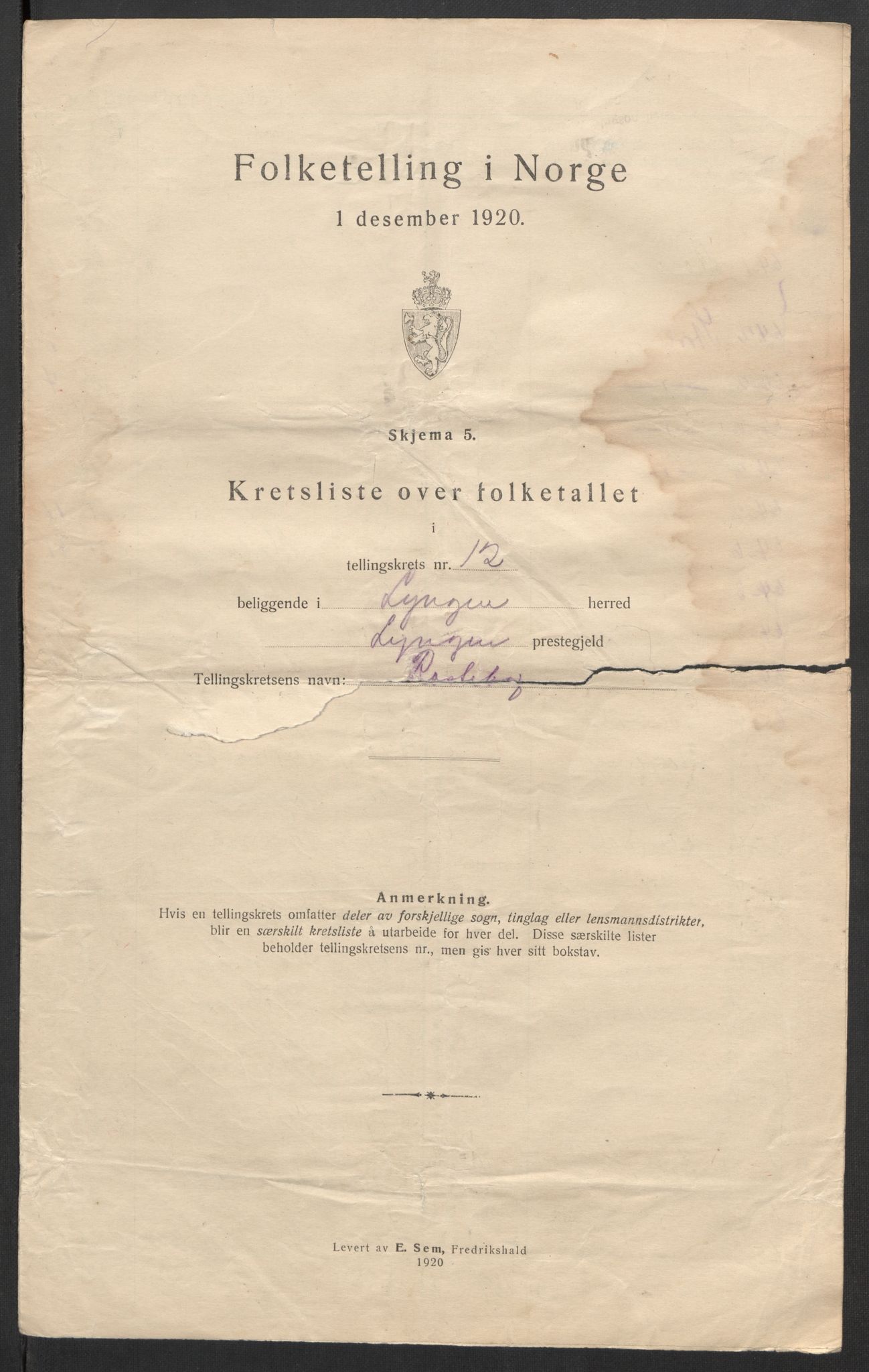 SATØ, 1920 census for Lyngen, 1920, p. 40