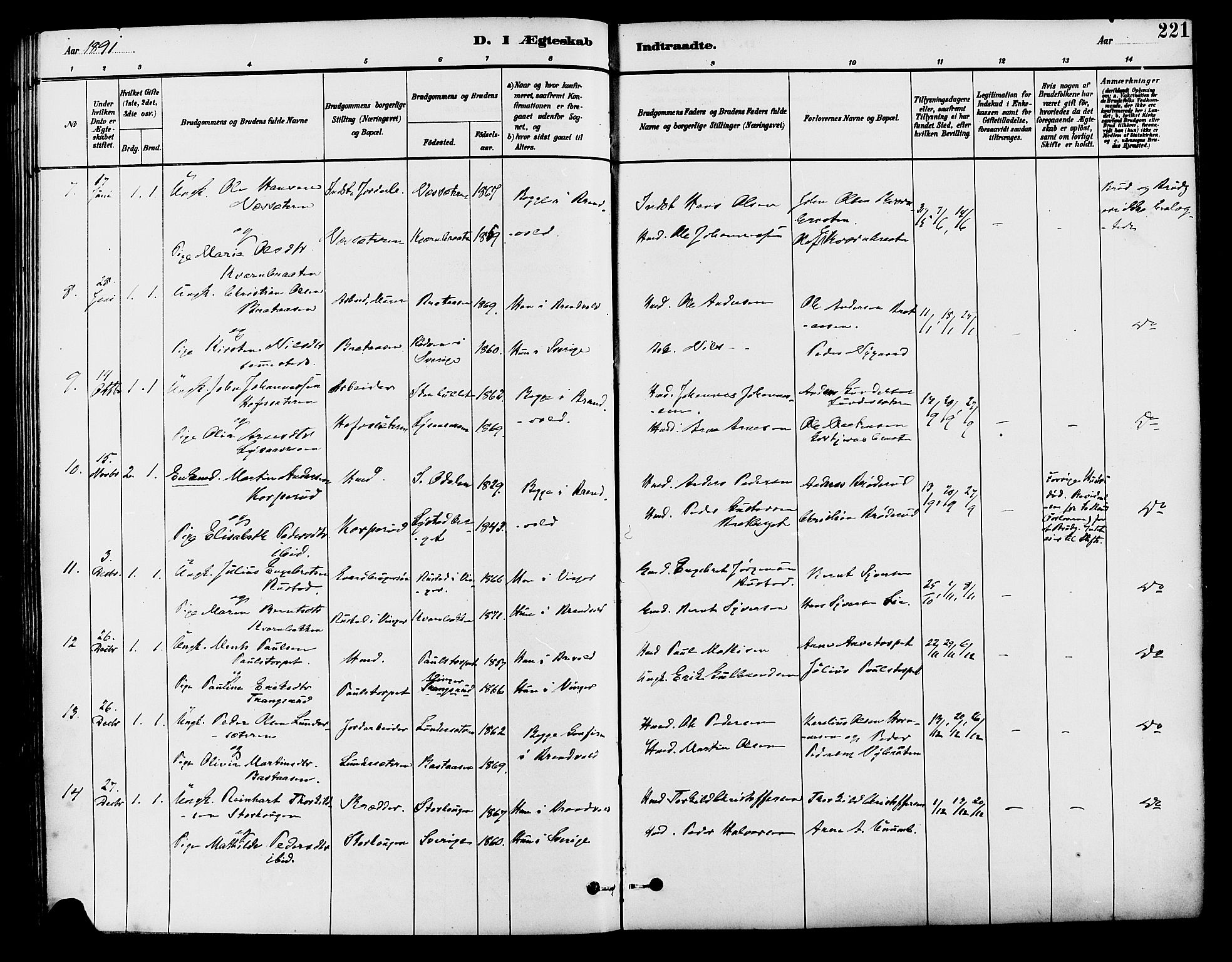 Brandval prestekontor, SAH/PREST-034/H/Ha/Haa/L0002: Parish register (official) no. 2, 1880-1894, p. 221