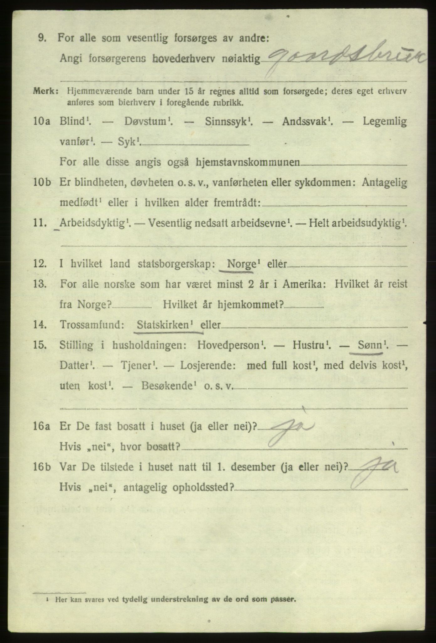 SAB, 1920 census for Etne, 1920, p. 1192