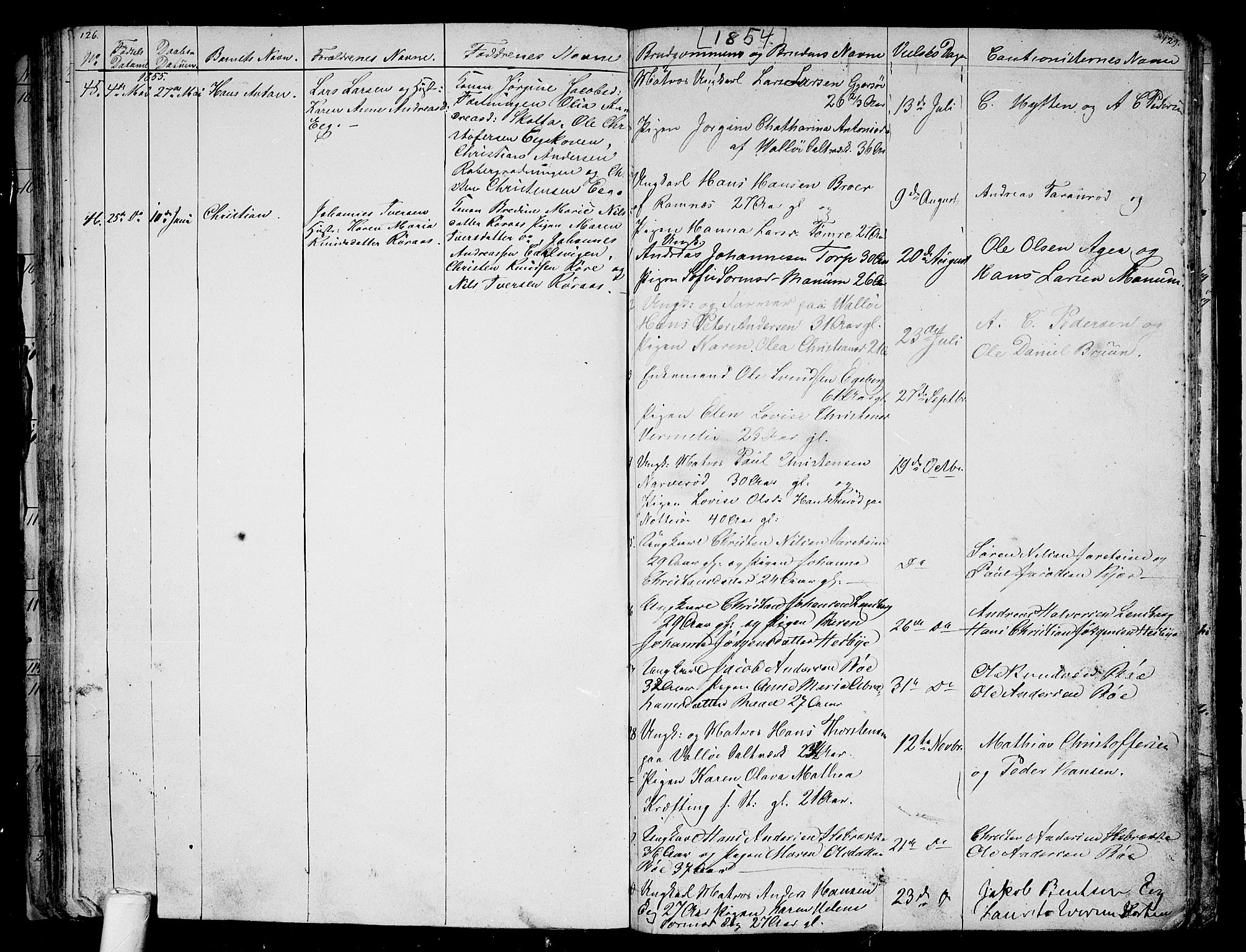 Sem kirkebøker, SAKO/A-5/G/Ga/L0003: Parish register (copy) no. I 3, 1844-1855, p. 126-127