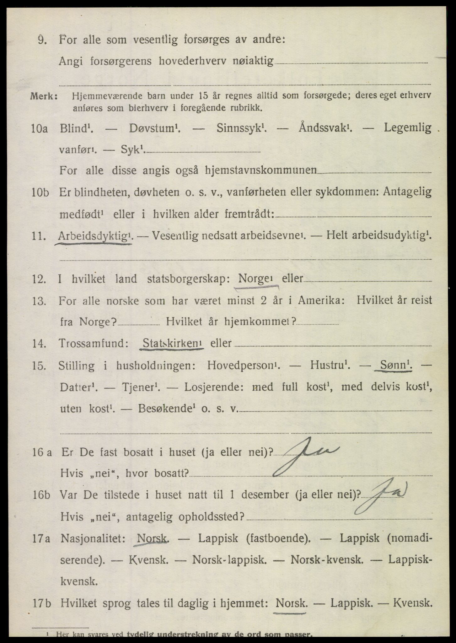 SAT, 1920 census for Sørfold, 1920, p. 4062