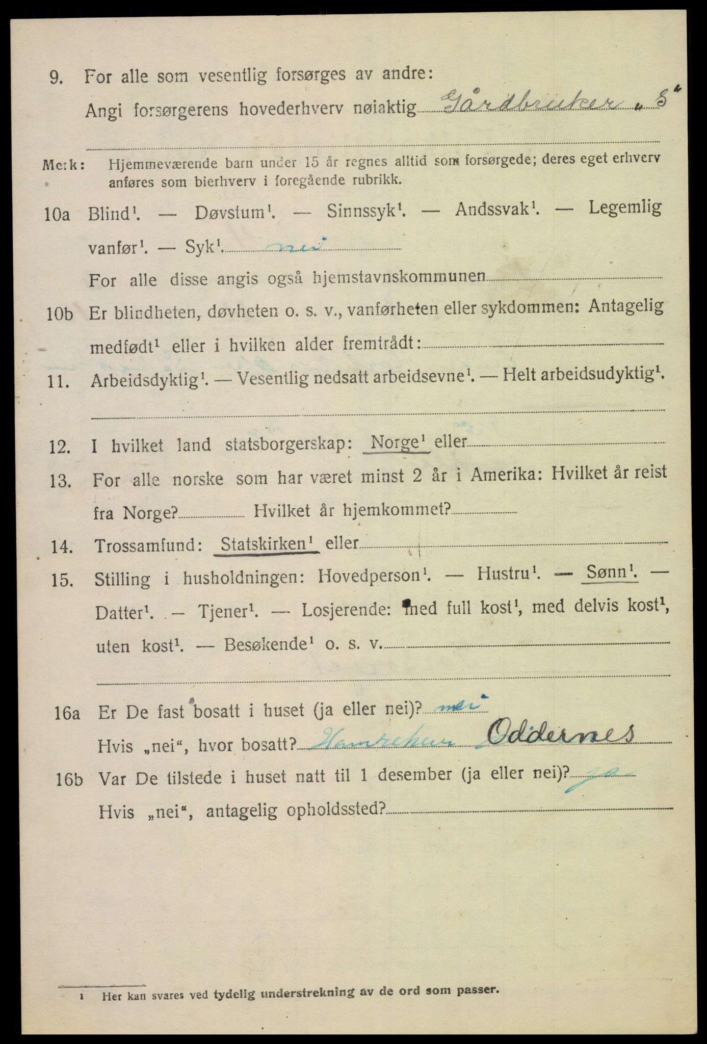 SAK, 1920 census for Hægeland, 1920, p. 944