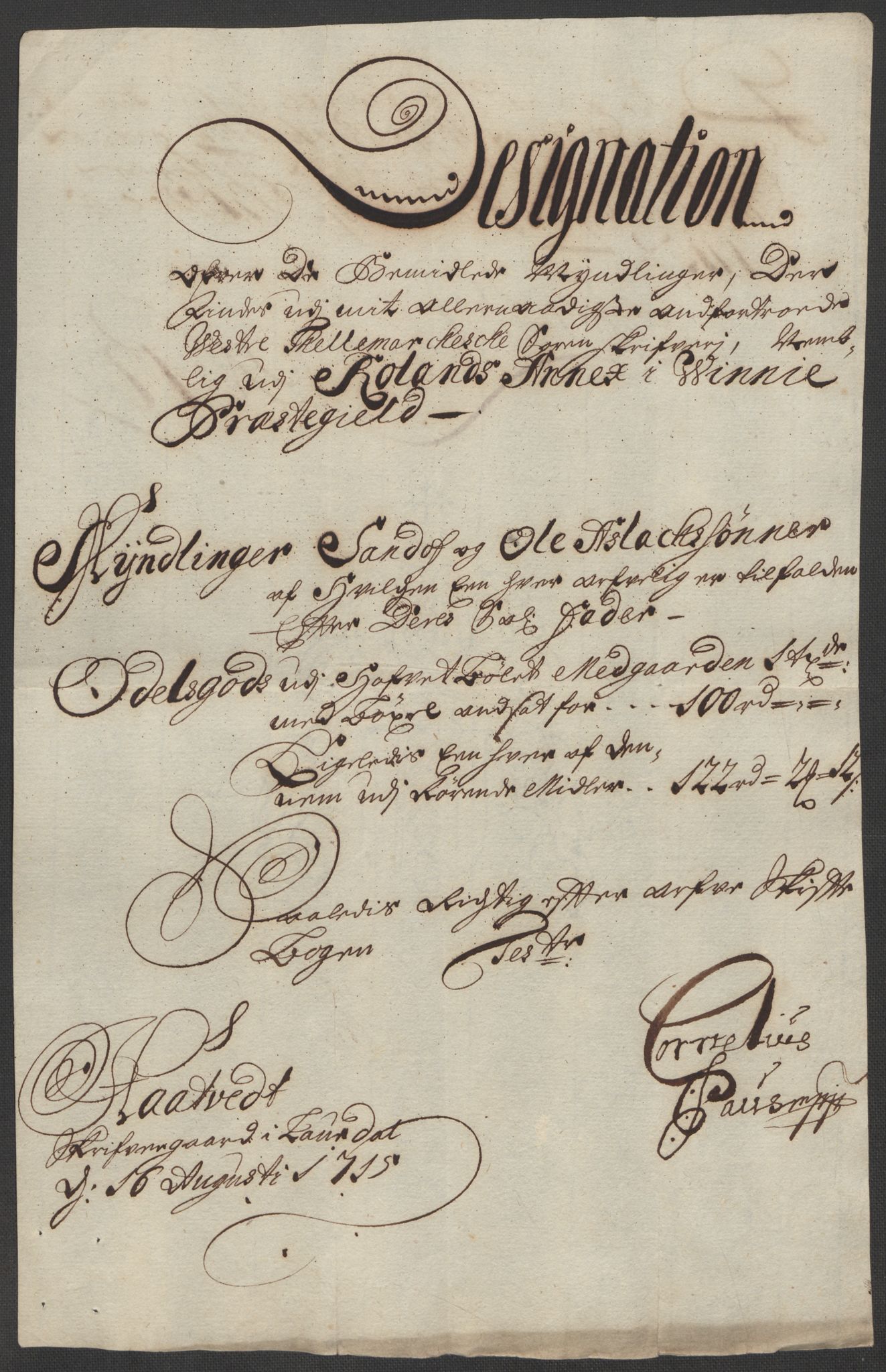 Rentekammeret inntil 1814, Reviderte regnskaper, Fogderegnskap, AV/RA-EA-4092/R36/L2127: Fogderegnskap Øvre og Nedre Telemark og Bamble, 1715, p. 162