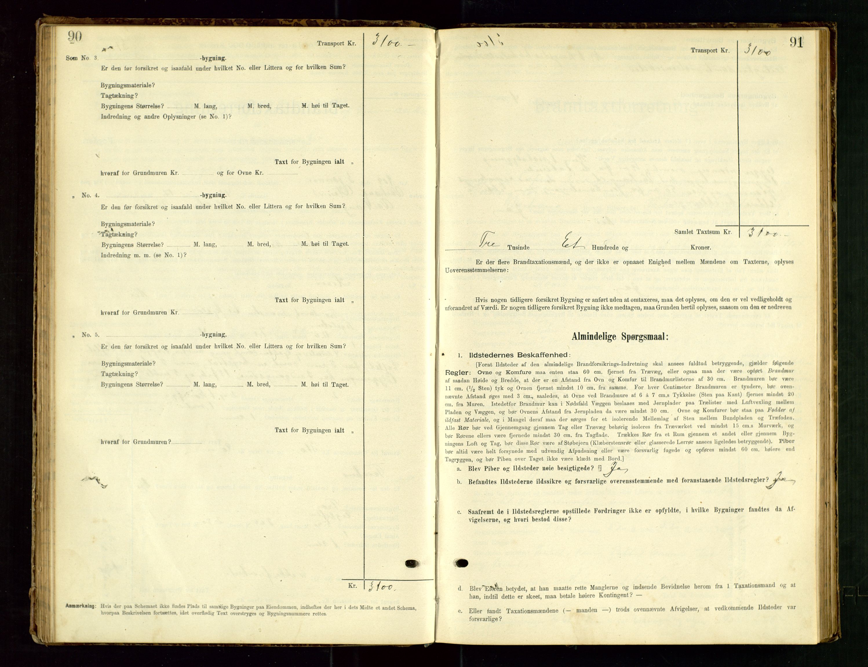 Hå lensmannskontor, SAST/A-100456/Goa/L0003: Takstprotokoll (skjema), 1895-1911, p. 90-91