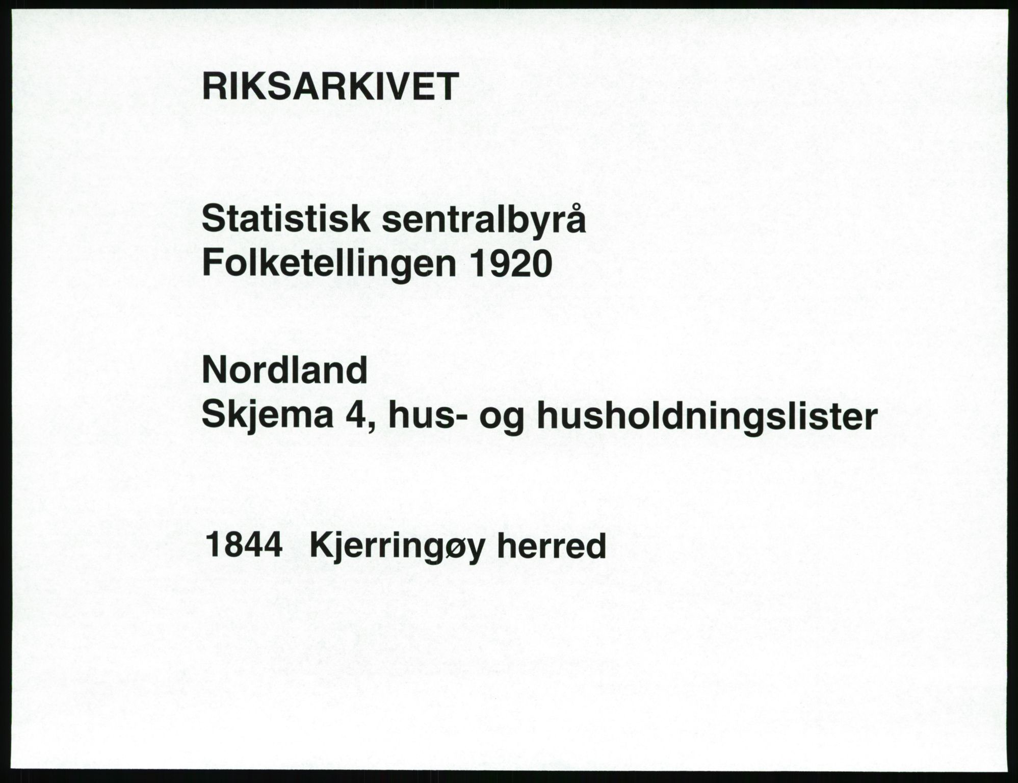 SAT, 1920 census for Kjerringøy, 1920, p. 19