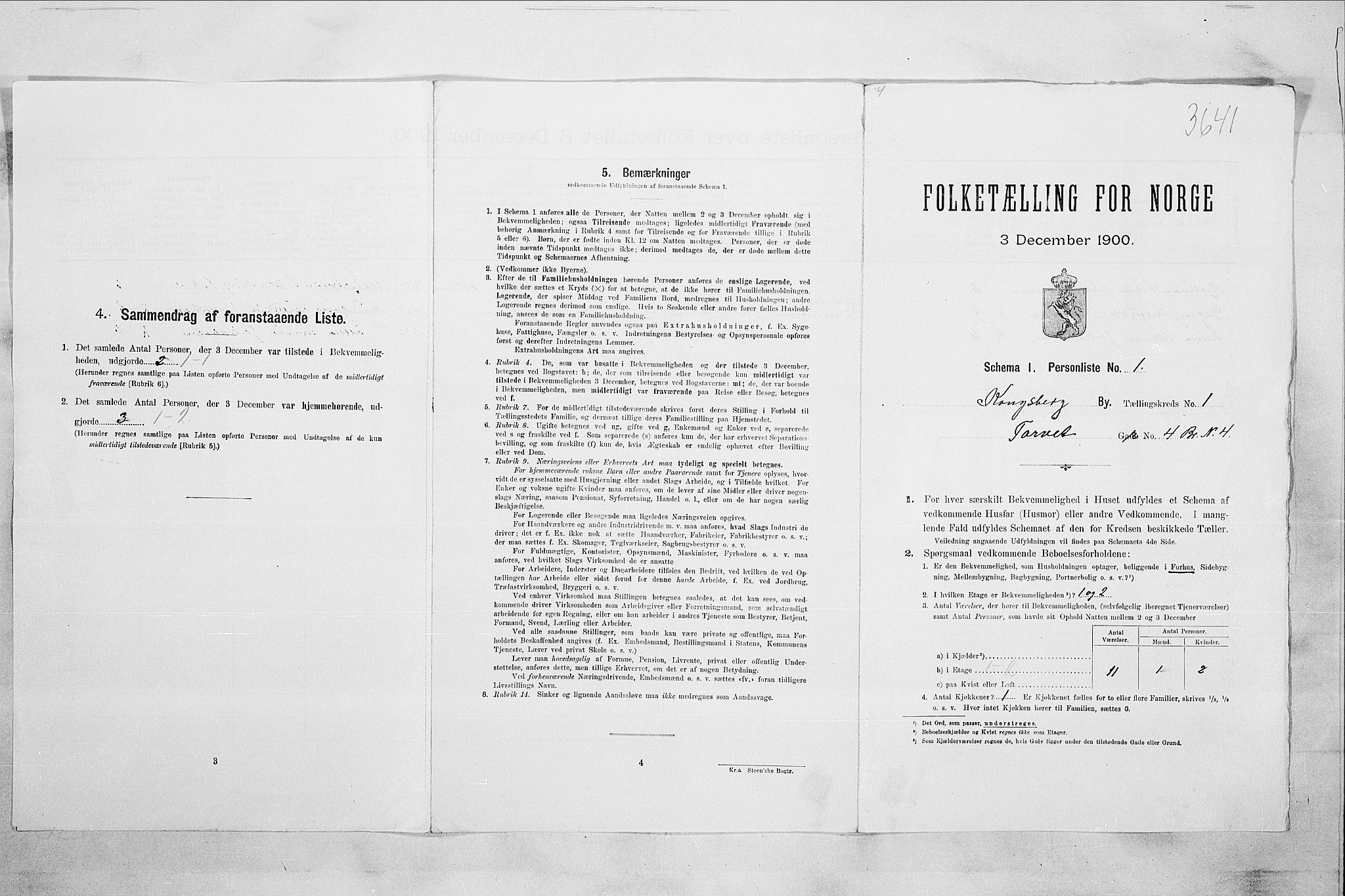 RA, 1900 census for Kongsberg, 1900, p. 62