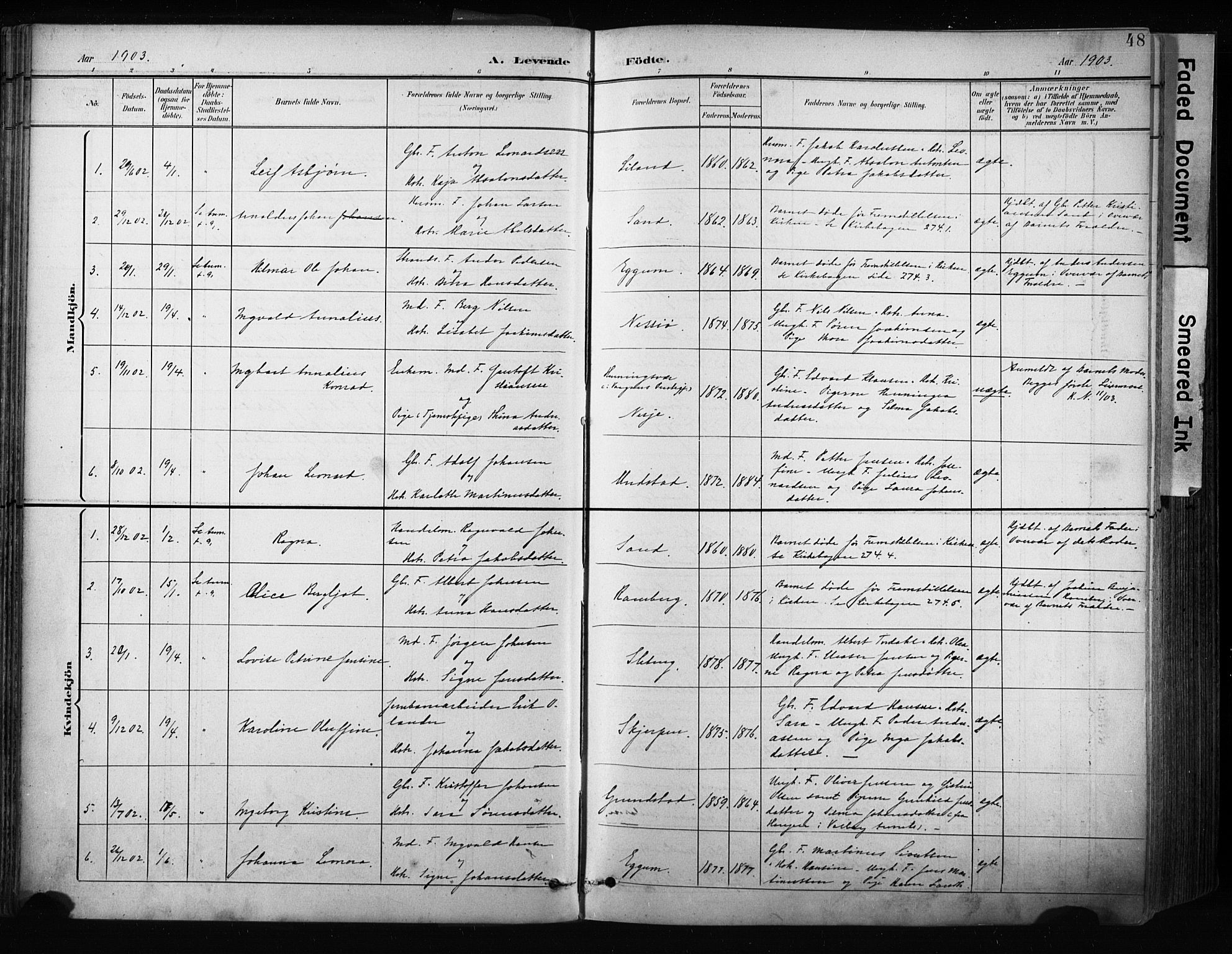 Ministerialprotokoller, klokkerbøker og fødselsregistre - Nordland, AV/SAT-A-1459/880/L1134: Parish register (official) no. 880A08, 1899-1908, p. 48