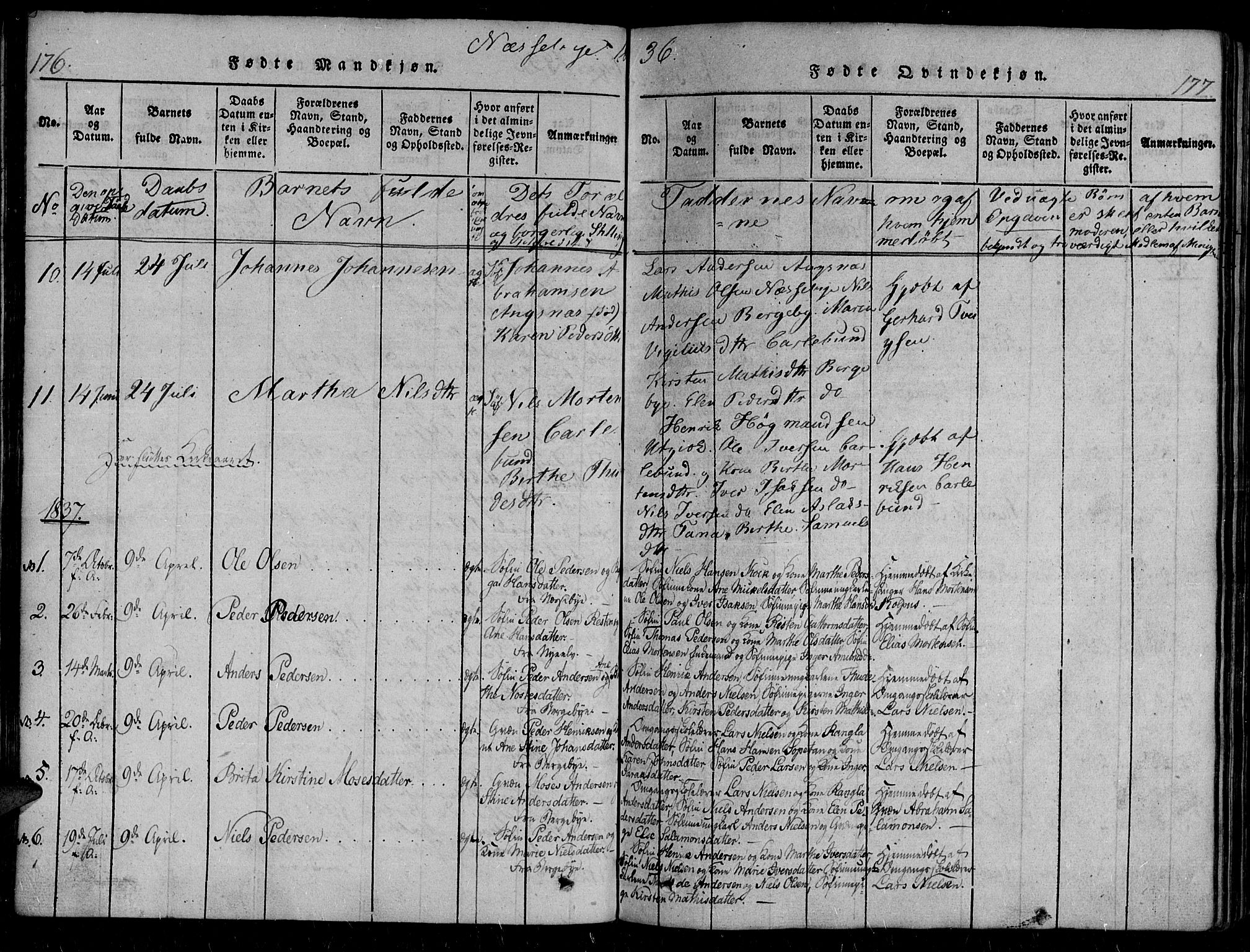 Vadsø sokneprestkontor, SATØ/S-1325/H/Ha/L0003kirke: Parish register (official) no. 3 /2, 1821-1839, p. 176-177