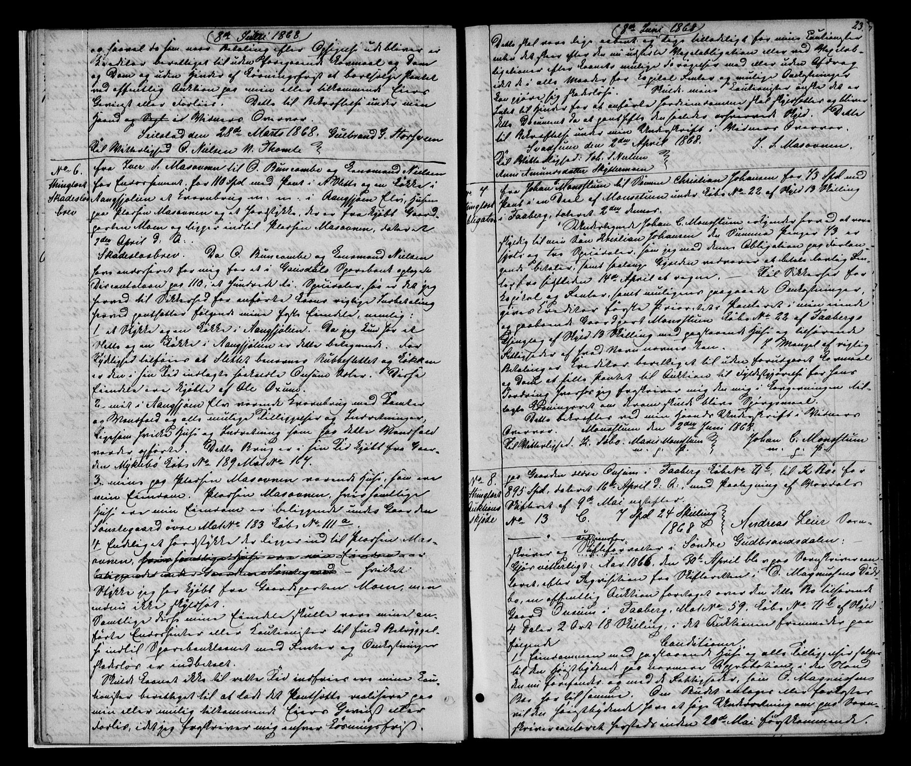 Sør-Gudbrandsdal tingrett, AV/SAH-TING-004/H/Hb/Hba/L0014: Mortgage book no. I 14, 1868-1873, p. 22-23