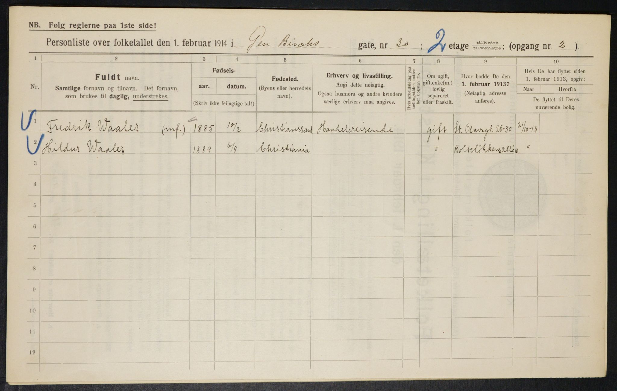 OBA, Municipal Census 1914 for Kristiania, 1914, p. 29232