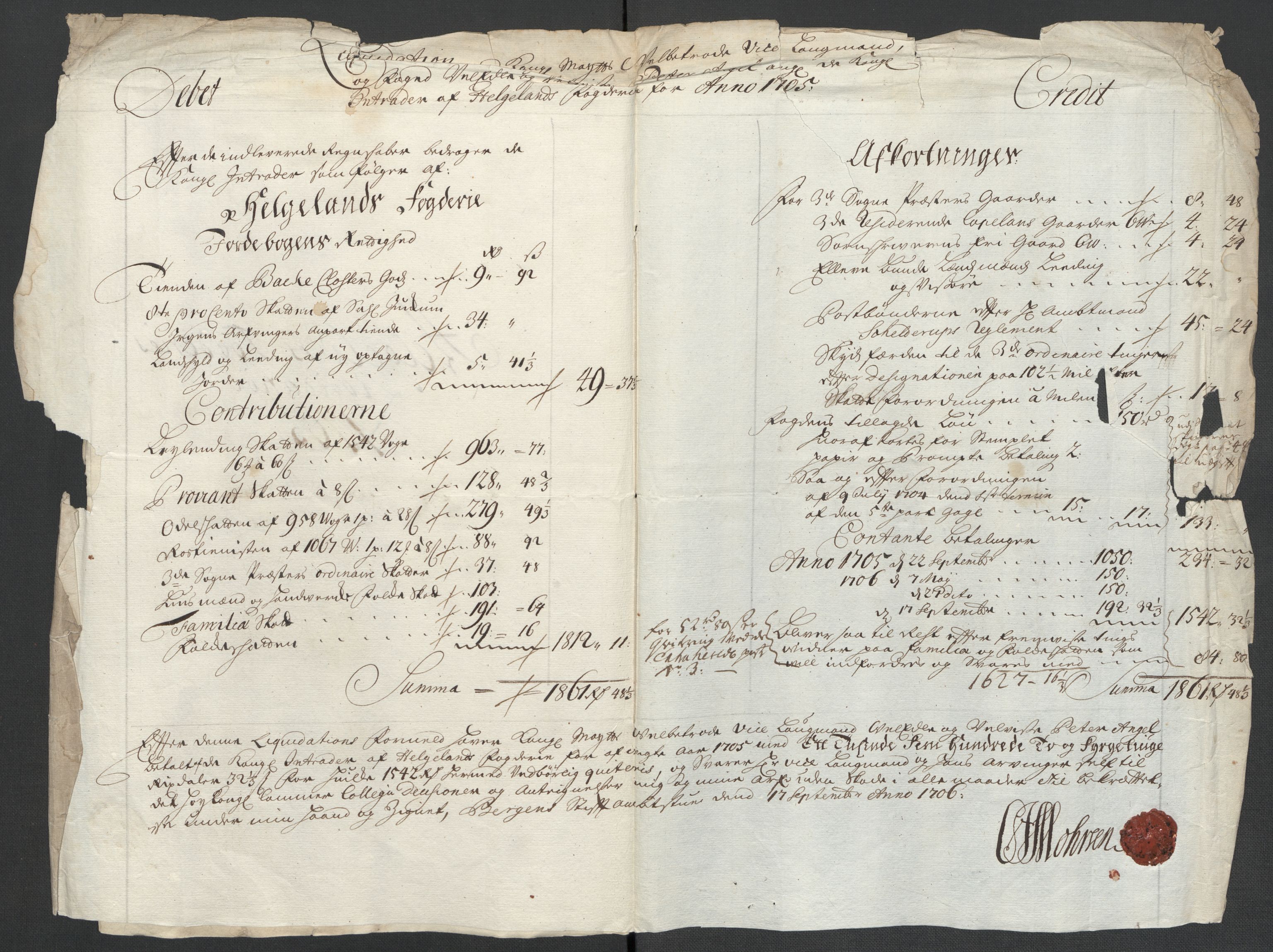 Rentekammeret inntil 1814, Reviderte regnskaper, Fogderegnskap, AV/RA-EA-4092/R65/L4508: Fogderegnskap Helgeland, 1702-1705, p. 358