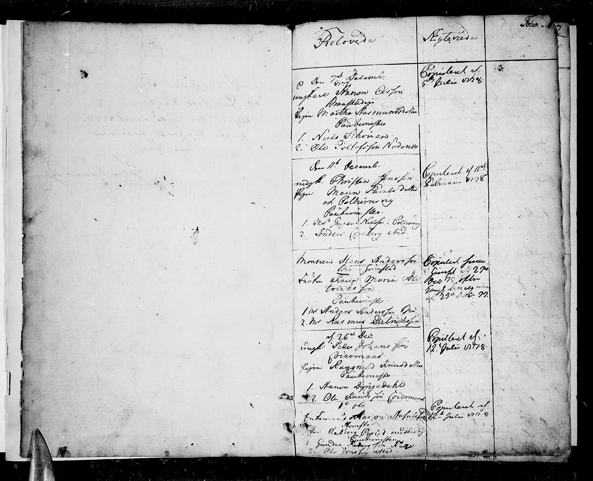 Øyestad sokneprestkontor, SAK/1111-0049/F/Fa/L0009: Parish register (official) no. A 9, 1778-1808, p. 1