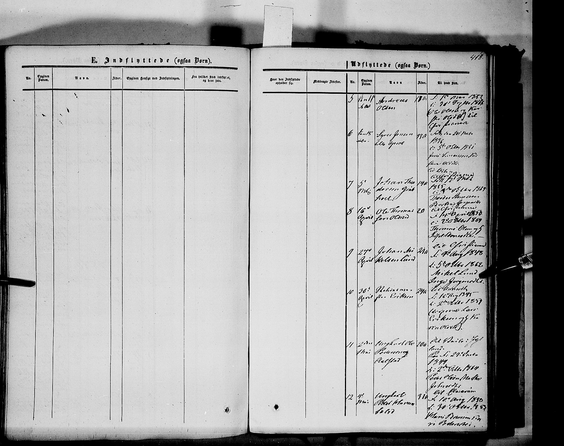 Vang prestekontor, Hedmark, AV/SAH-PREST-008/H/Ha/Haa/L0012: Parish register (official) no. 12, 1855-1870, p. 418