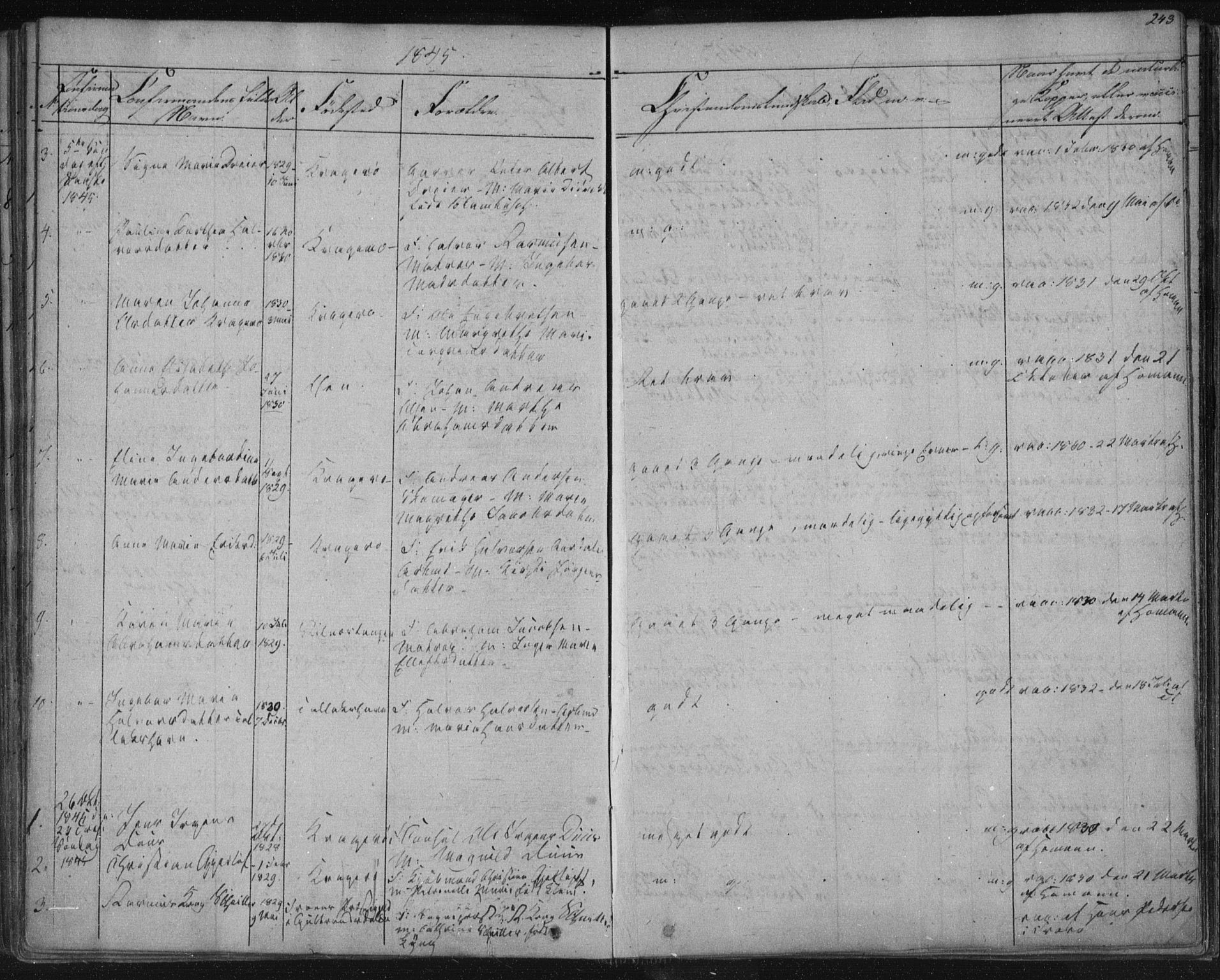 Kragerø kirkebøker, SAKO/A-278/F/Fa/L0005: Parish register (official) no. 5, 1832-1847, p. 243