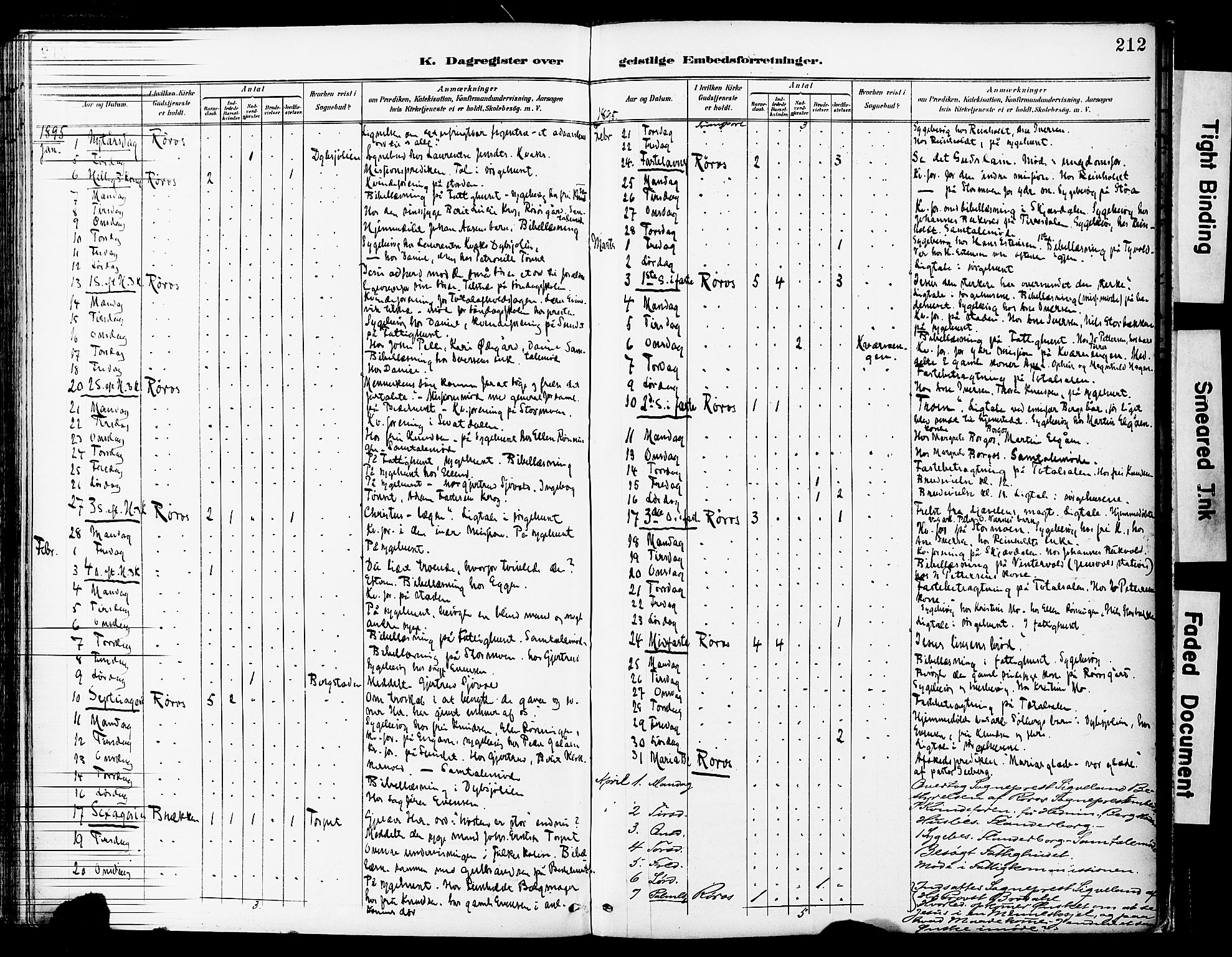 Ministerialprotokoller, klokkerbøker og fødselsregistre - Sør-Trøndelag, SAT/A-1456/681/L0935: Parish register (official) no. 681A13, 1890-1898, p. 212