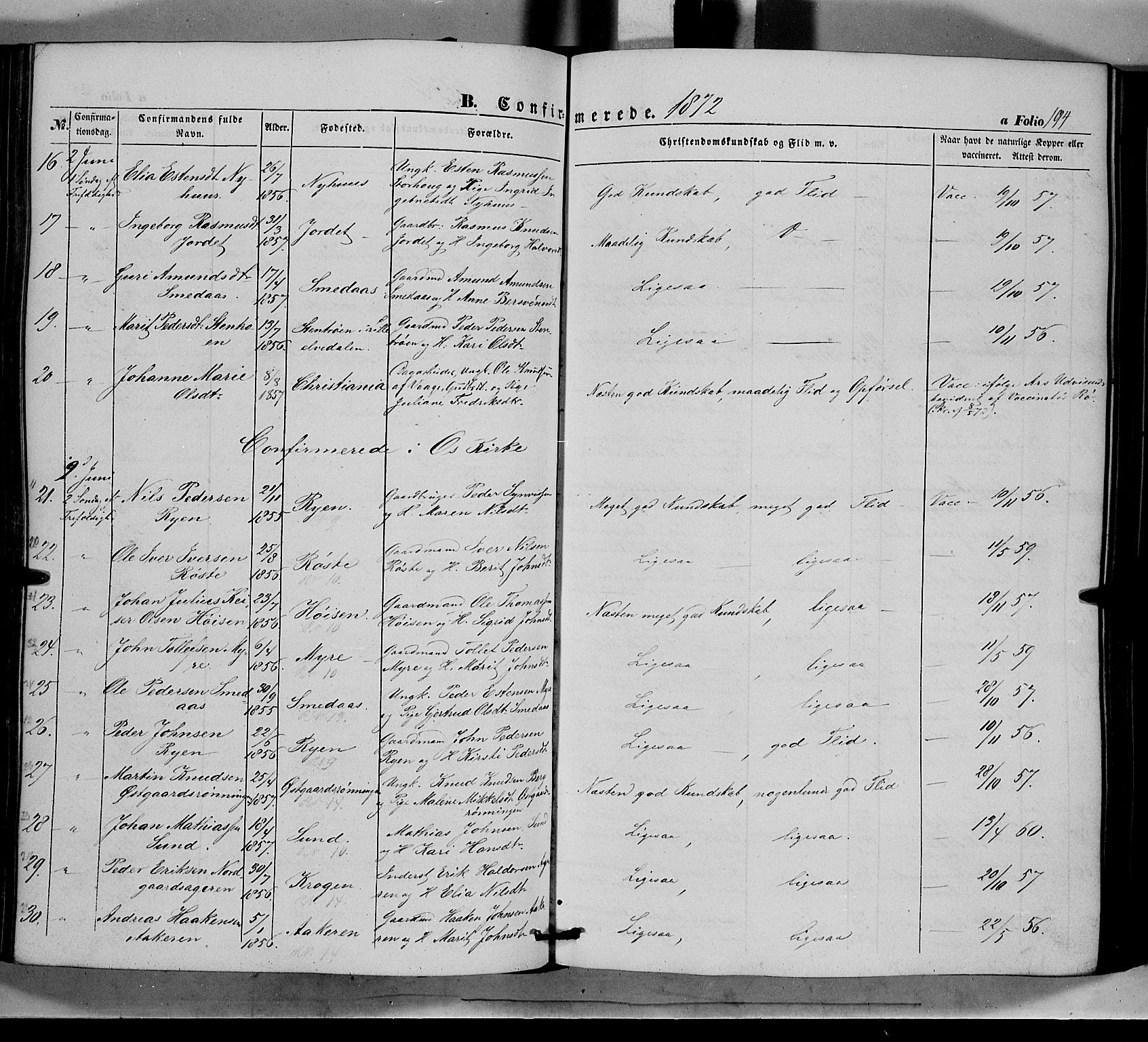 Tolga prestekontor, AV/SAH-PREST-062/K/L0006: Parish register (official) no. 6, 1852-1876, p. 194