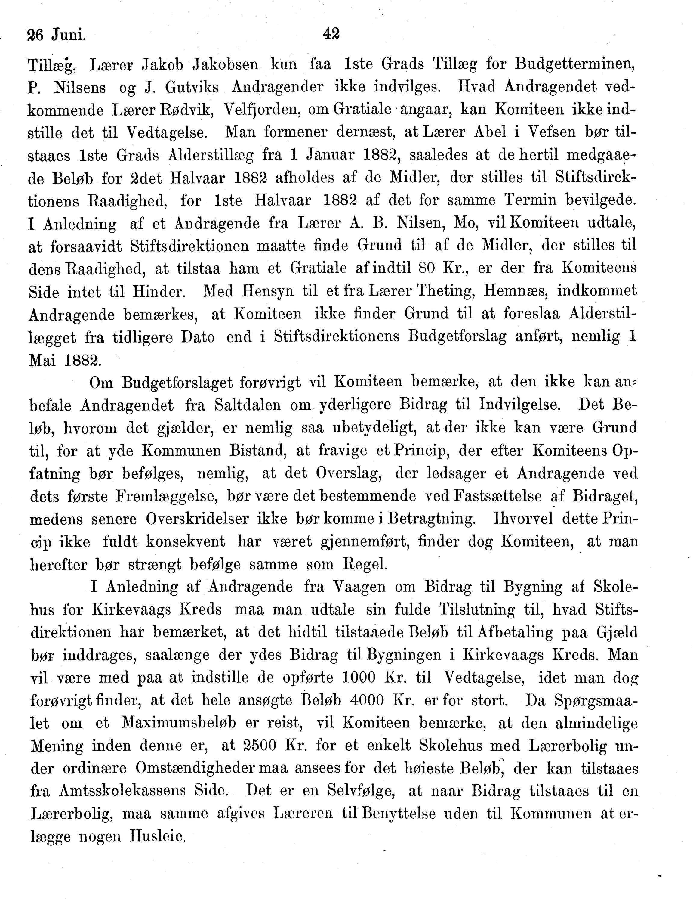 Nordland Fylkeskommune. Fylkestinget, AIN/NFK-17/176/A/Ac/L0014: Fylkestingsforhandlinger 1881-1885, 1881-1885