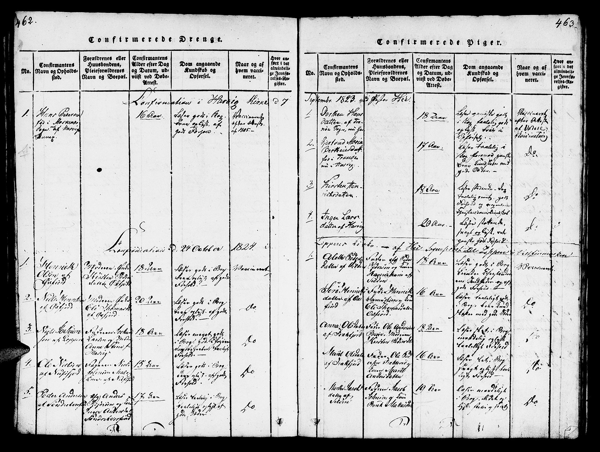 Loppa sokneprestkontor, SATØ/S-1339/H/Hb/L0001klokker: Parish register (copy) no. 1, 1820-1849, p. 462-463